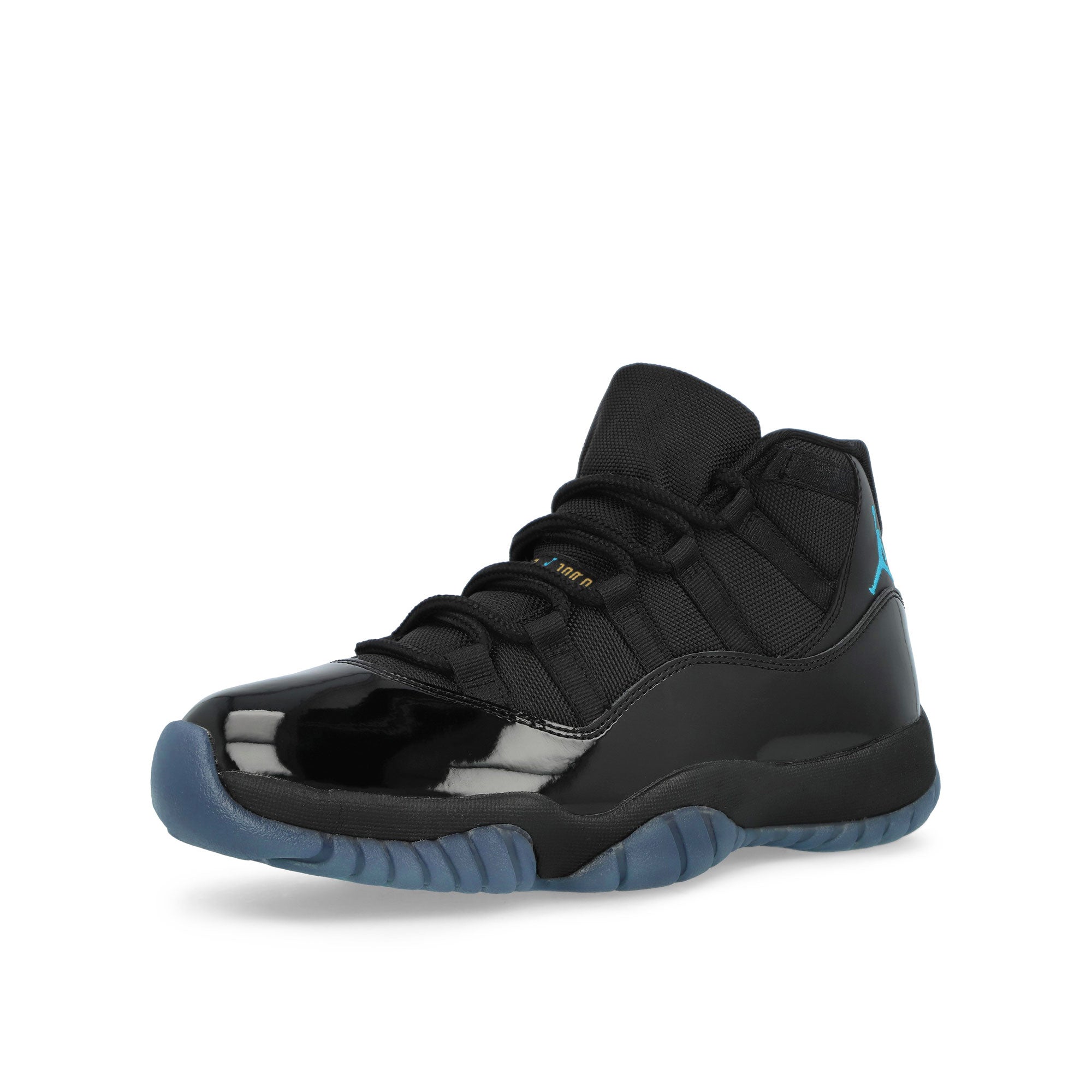 Air Jordan 11 Retro Gamma Black / Gamma Blue - Black - Varsity Maize High Top Sneakers CT8012 047 Close-up | Overkill
