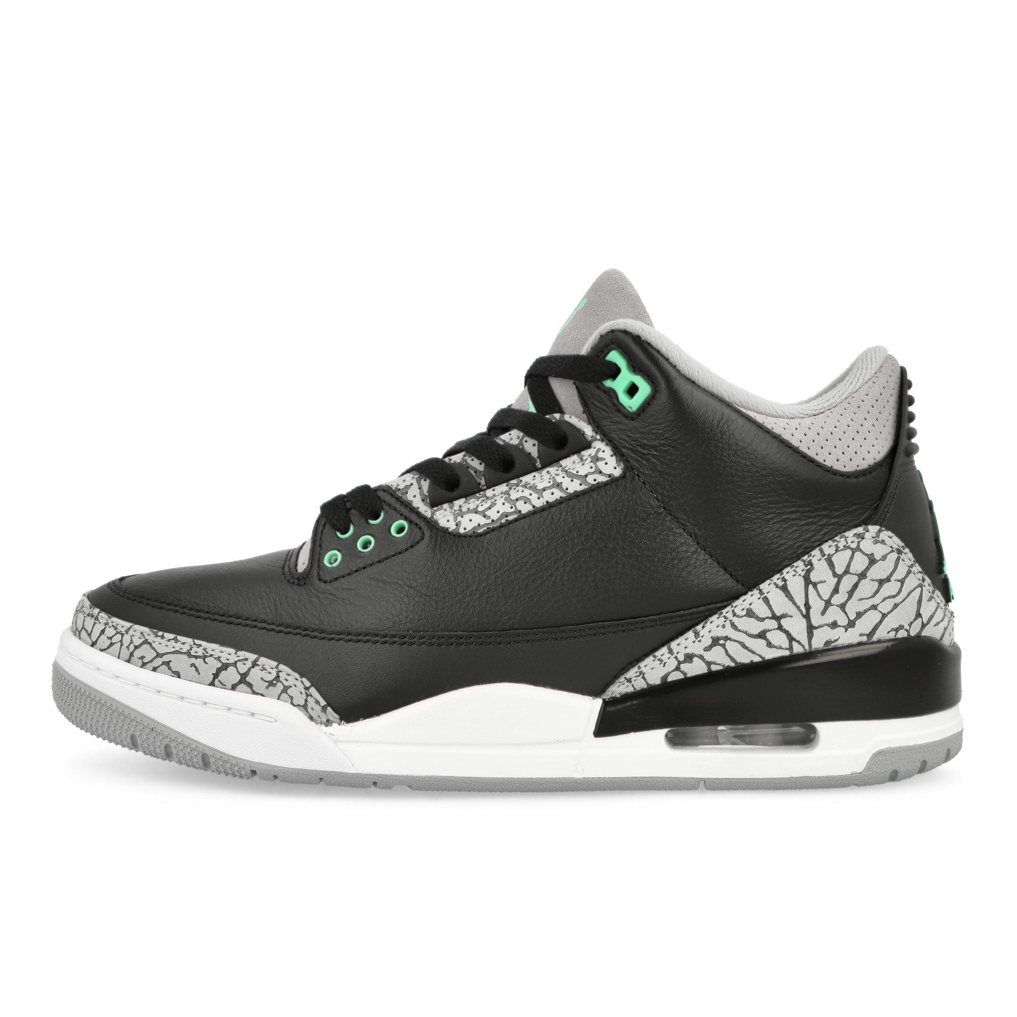 Jordan Air Jordan 3 Retro Black / Green Glow - Wolf Grey - White High Top Sneakers CT8532 031 | Overkill