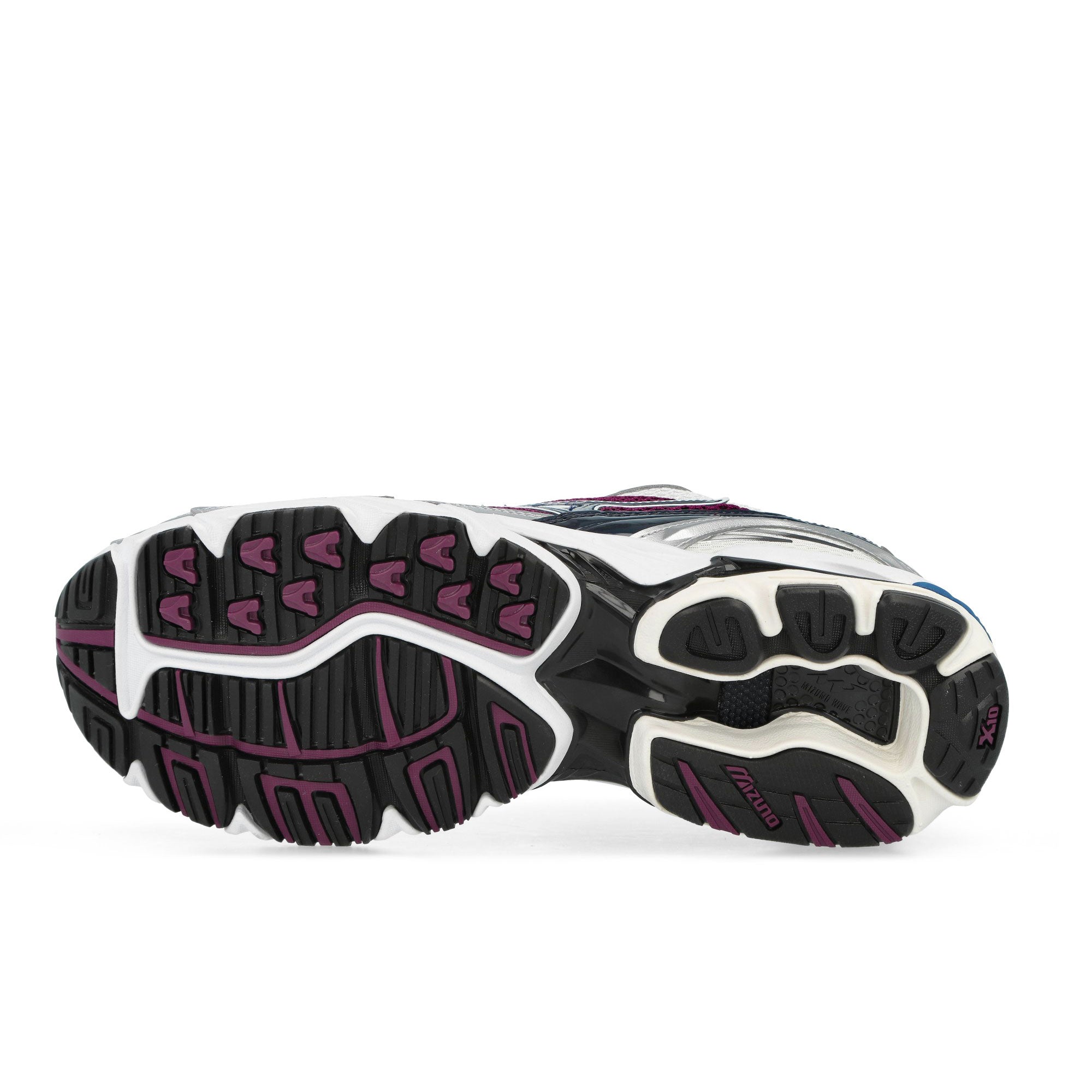 Mizuno Wave Rider 10 White Baritone / Blue Dark - Purple Low Top Sneakers D1GA210414 Detail View 1 | Overkill
