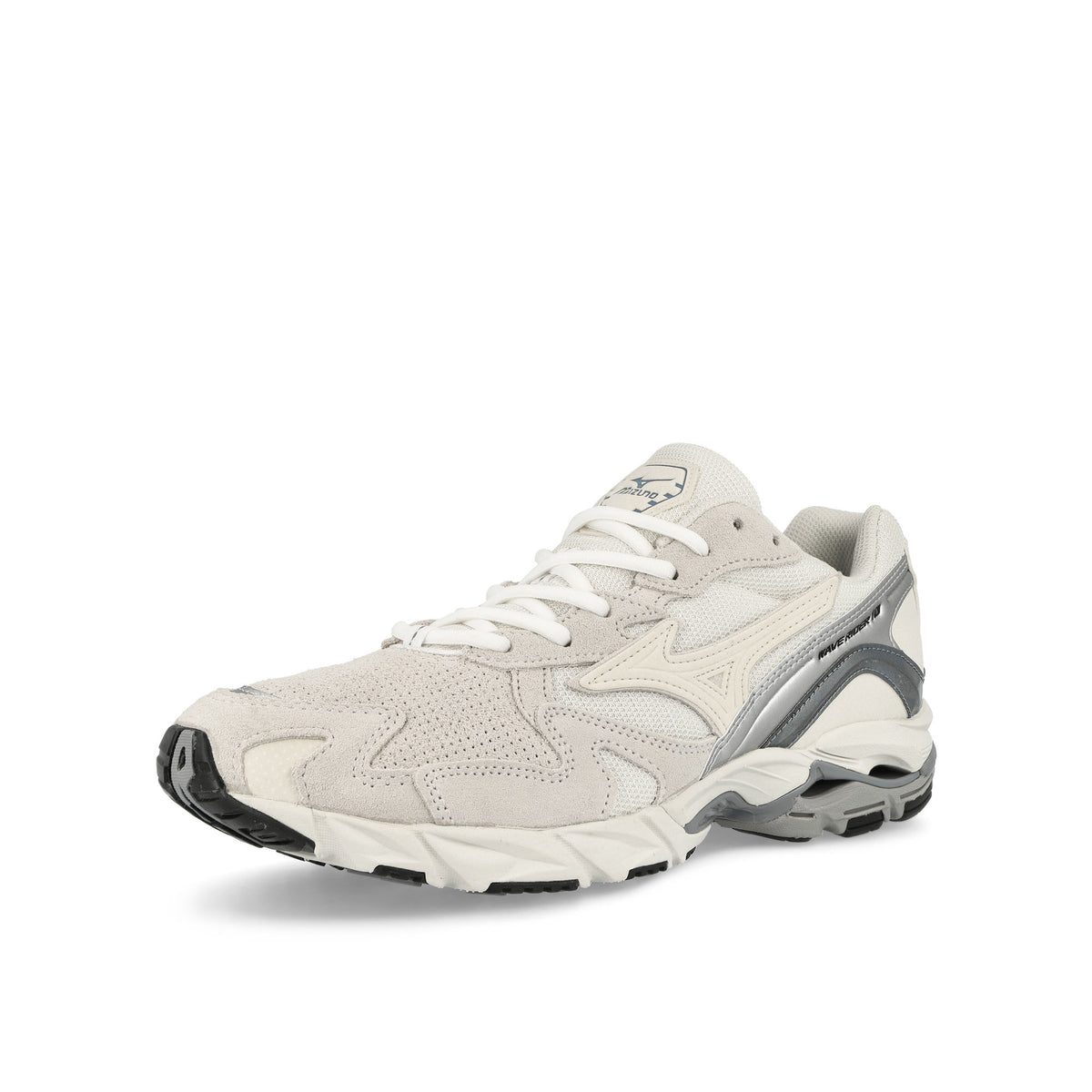 Mizuno Wave Rider 10 Premium White / Vaporous Gray / Tradewinds Low Top Sneakers  Close Up | Overkill