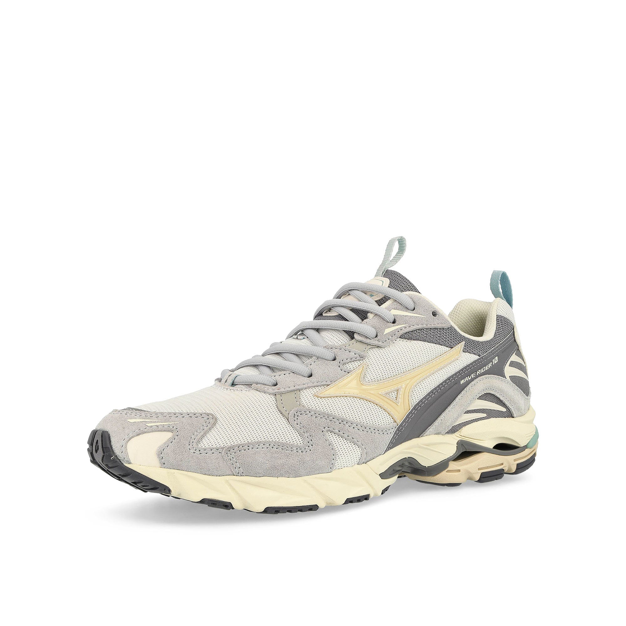 Mizuno Wave Rider 10 Arctic Ice / Pristine / Nimbus Cloud Low Top Sneakers  Close Up | Overkill