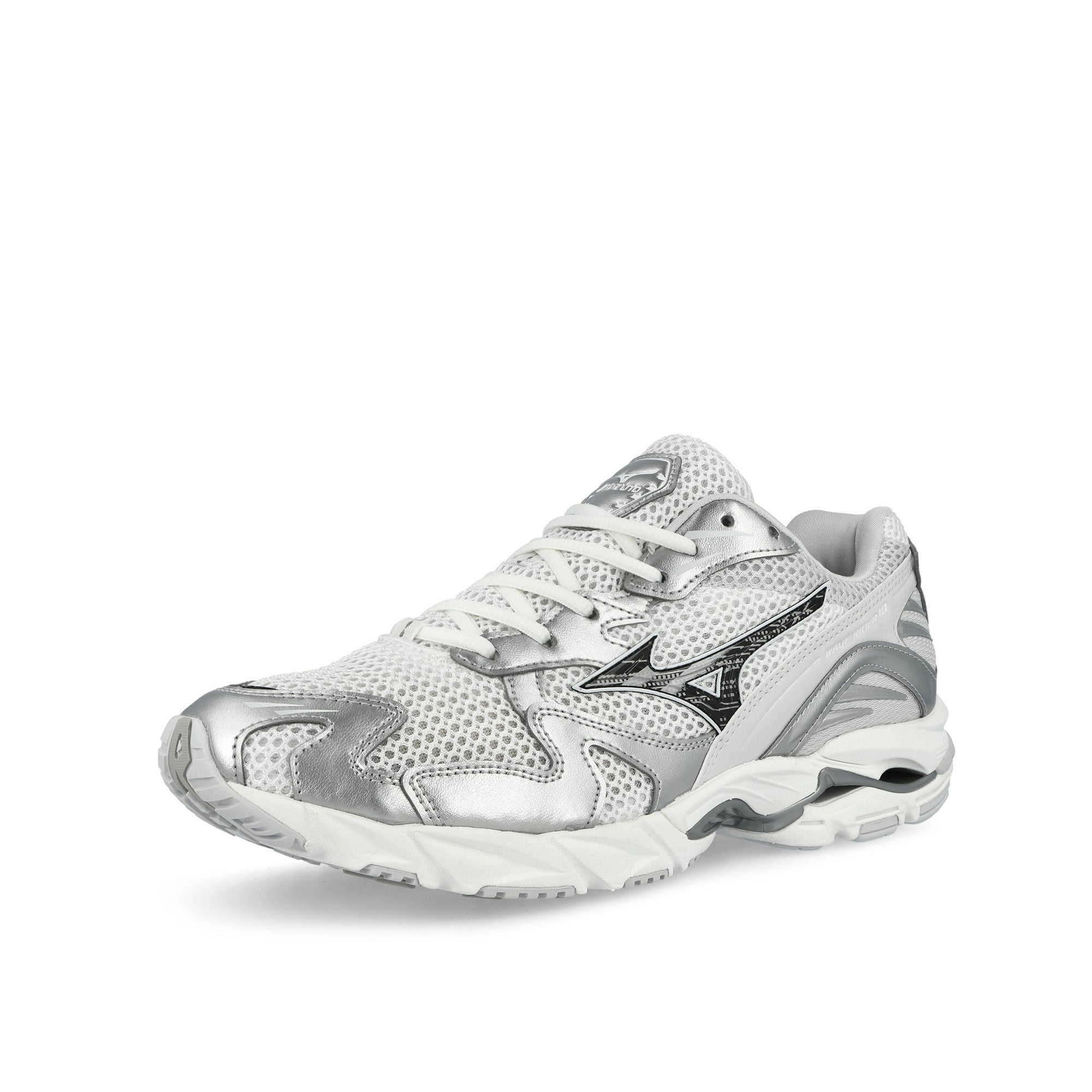 Mizuno Wave Rider 10 GF White / Black Sand / Lilac Hint Low Top Sneakers D1GA261D05 Close-up | Overkill