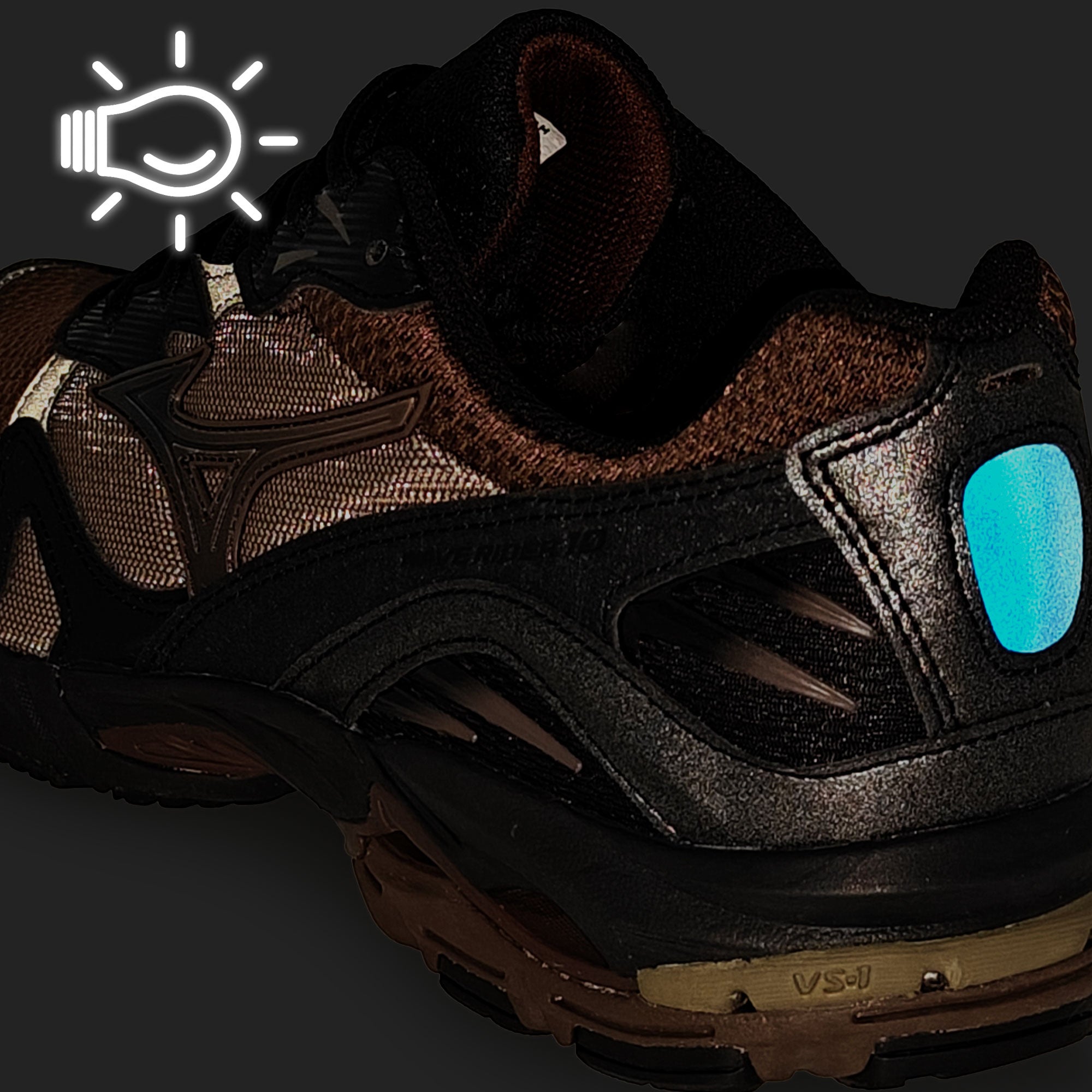 Vainl Archive x Mizuno Wave Rider 10 Chocolate Brown / Pirate Black / Black Sneaker D1GD252101 Material | Overkill

