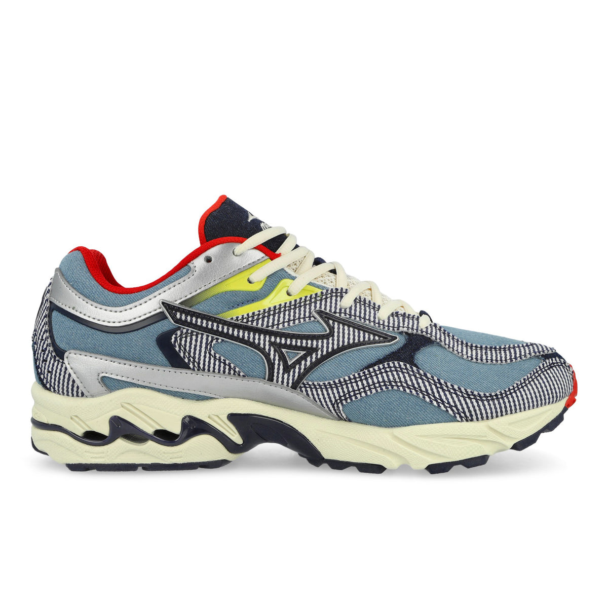Sean Wotherspoon x Mizuno Wave MG4 LS Light Blue / Off White / Red Low Top Sneakers D1GD263101 Silhouette | Overkill
