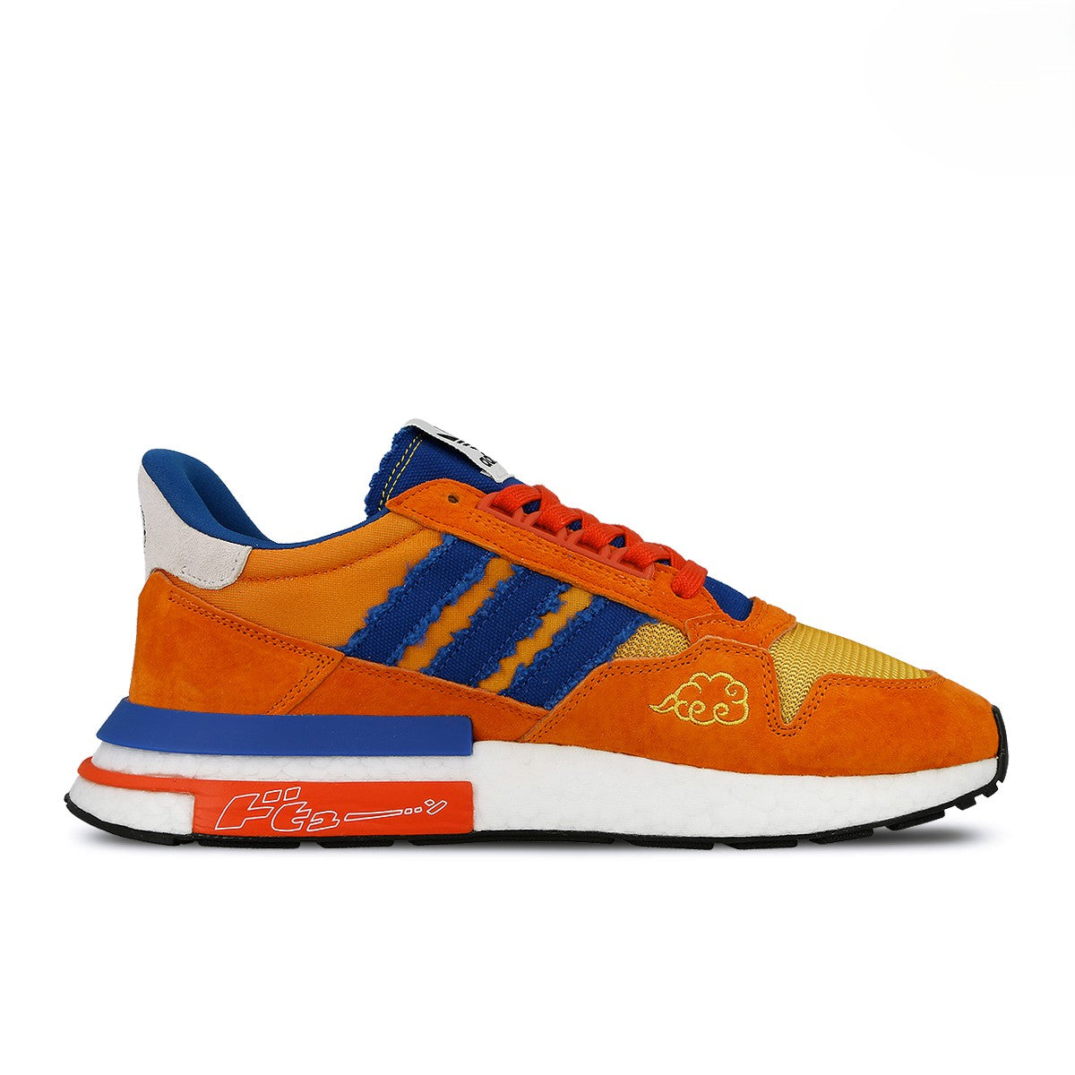 Dragon Ball Z x adidas ZX 500 RM Son Goku Orange / Collegiate Royal / Hi-Res Red Low Top Sneakers D97046 Silhouette | Overkill