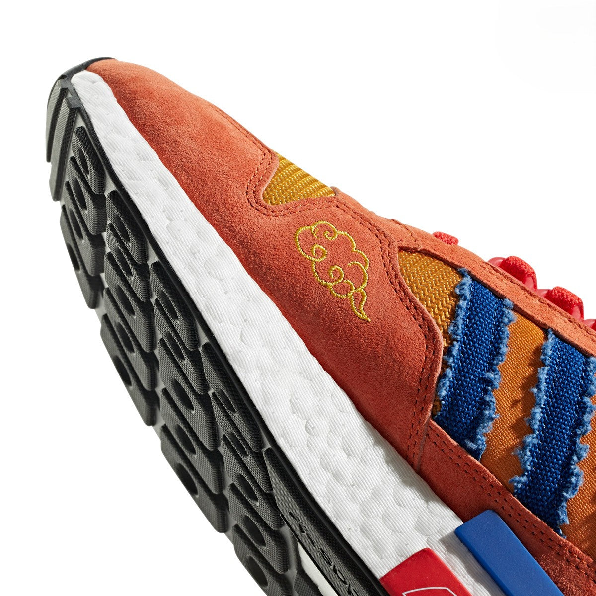 Dragon Ball Z x adidas ZX 500 RM Son Goku Orange / Collegiate Royal / Hi-Res Red Low Top Sneakers D97046 Detail View 3 | Overkill