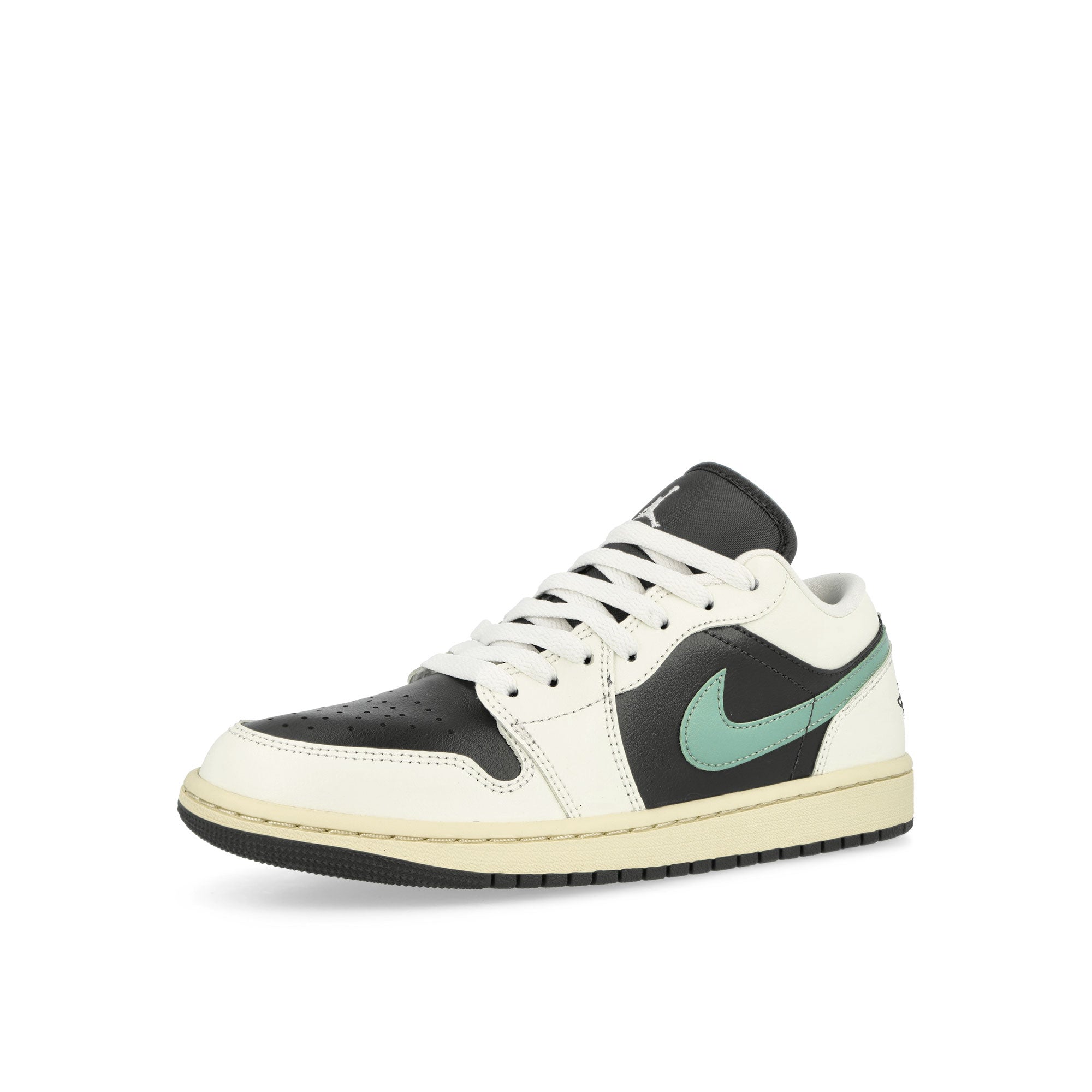 Jordan Wmns Air Jordan 1 Low Anthracite / Jade Smoke - Sail - Legend Sand Low Top Sneakers  Close Up | Overkill