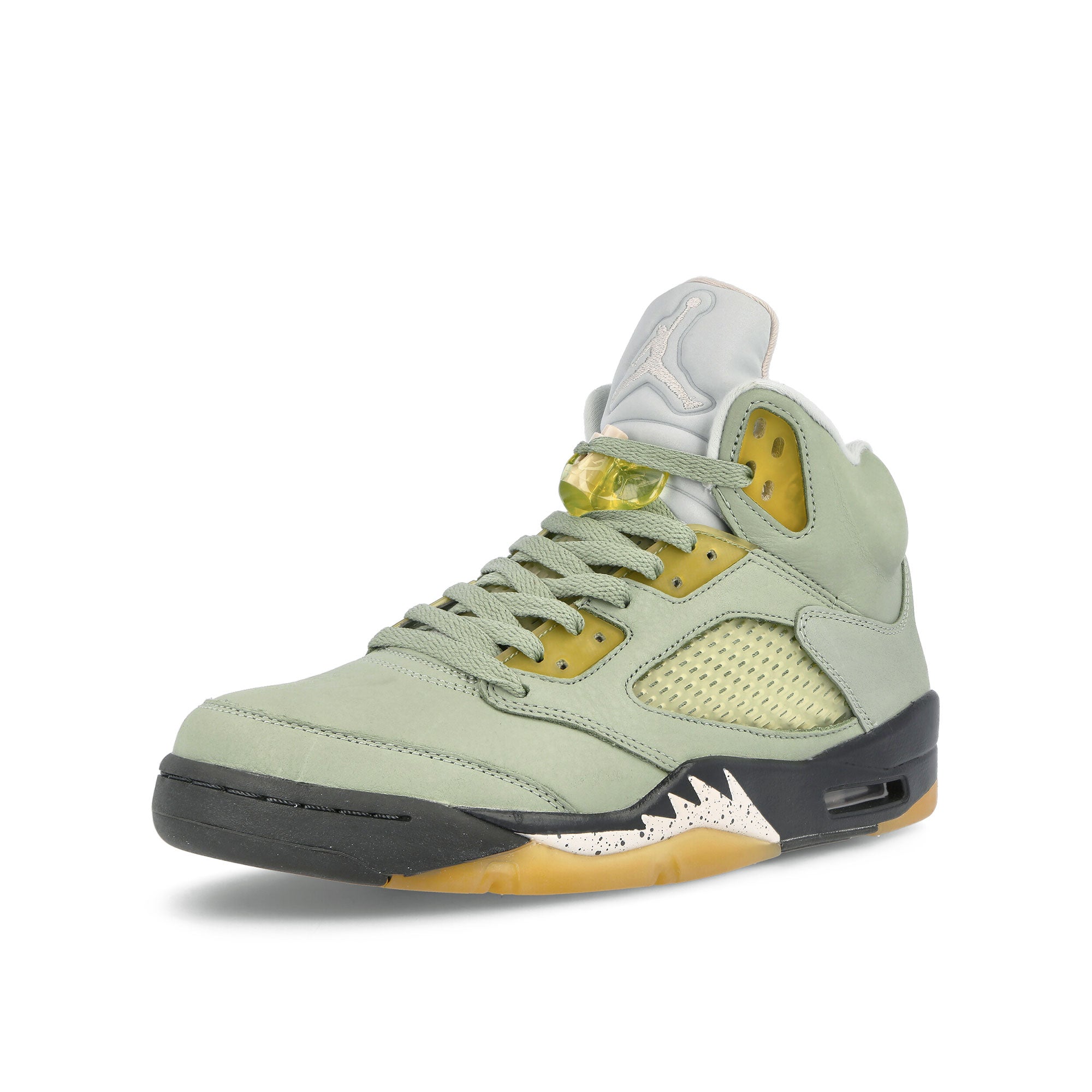 Jordan Air Jordan 5 Retro Jade Horizon / Desert Sand - Light Silver High Top Sneakers  Close Up | Overkill