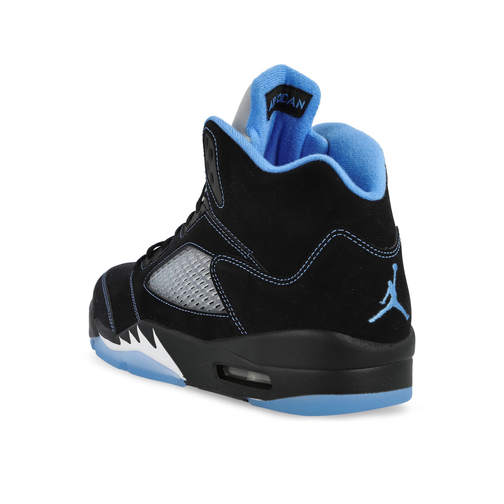 Air Jordan 5 Black Carolina Black / University Blue - White High Top Sneakers 305381 007 Material | Overkill