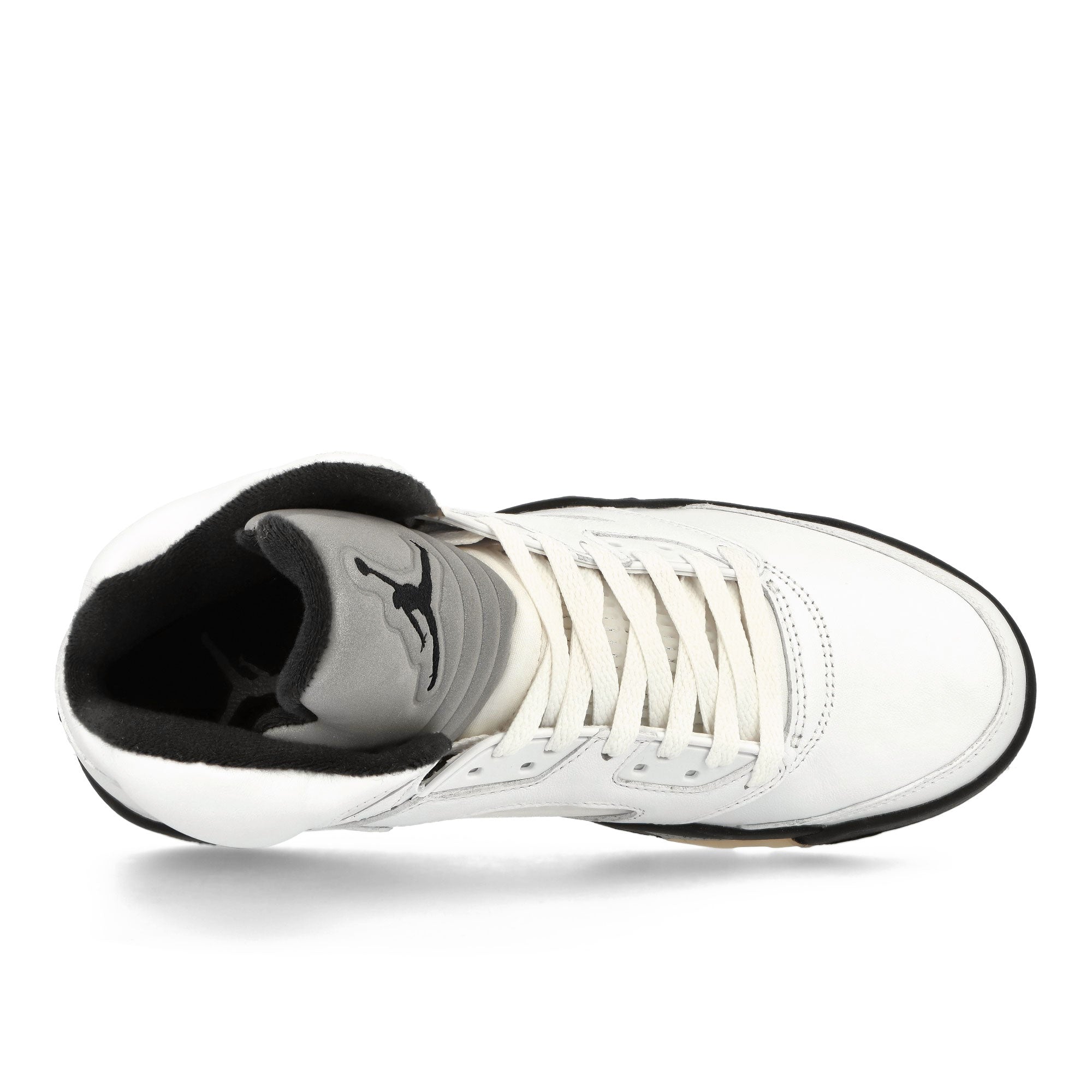 Jordan Air Jordan 5 Retro White / Black - Sail - Metallic Silver High Top Sneakers  Detail View 1 | Overkill