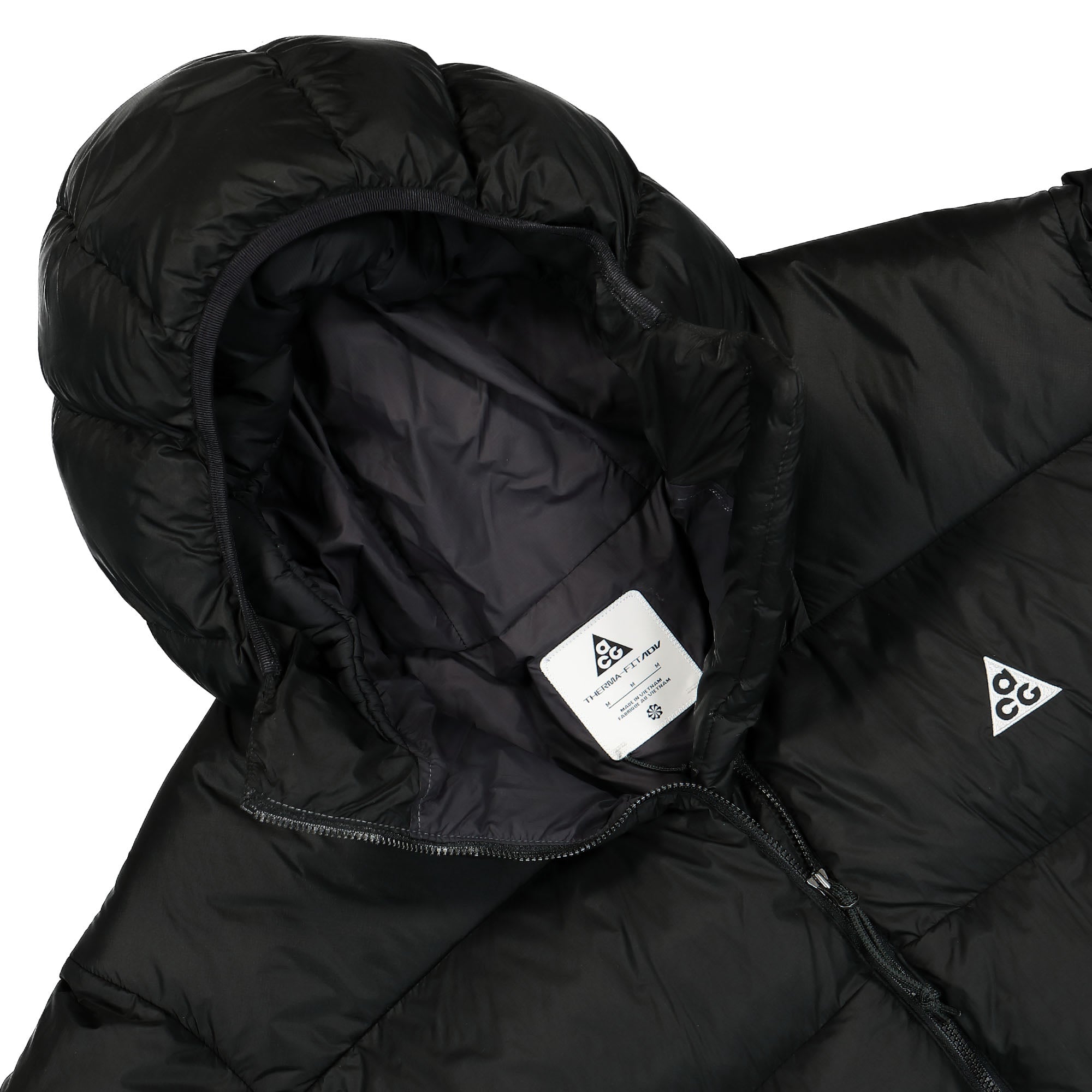 Nike Therma-FIT ADV ACG Lunar Lake Puffer Jacket Black / Black / Dark Smoke Grey / Summit White Puffer Jackets Close-up | Overkill