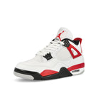 Jordan Air Jordan 4 Retro White / Fire Red - Black - Neutral Grey Sneakers  Close Up | Overkill