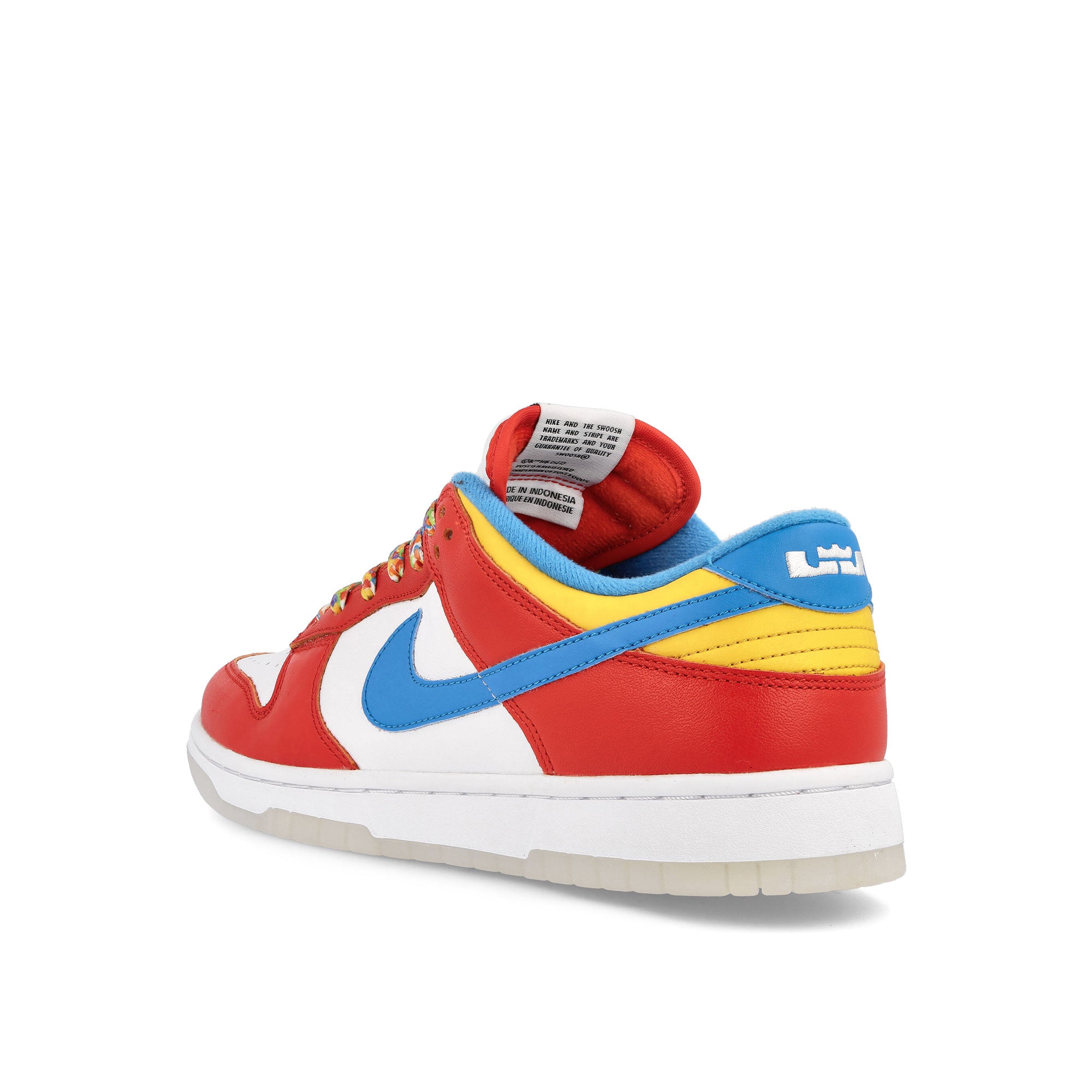 Nike LeBron James x Nike Dunk Low QS Habanero Red / Laser Blue - White Low Top Sneakers  Material | Overkill