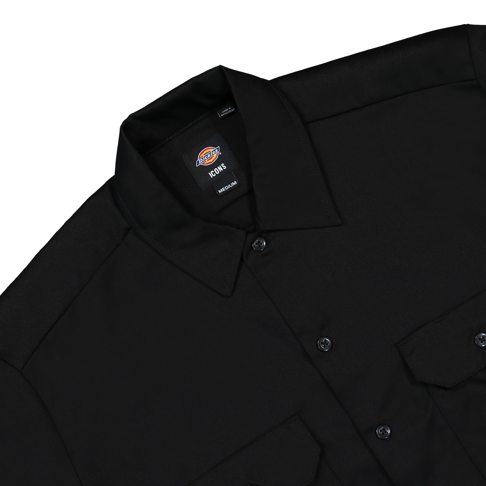 Dickies Work Shirt LS REC Black Shirts Close-up | Overkill