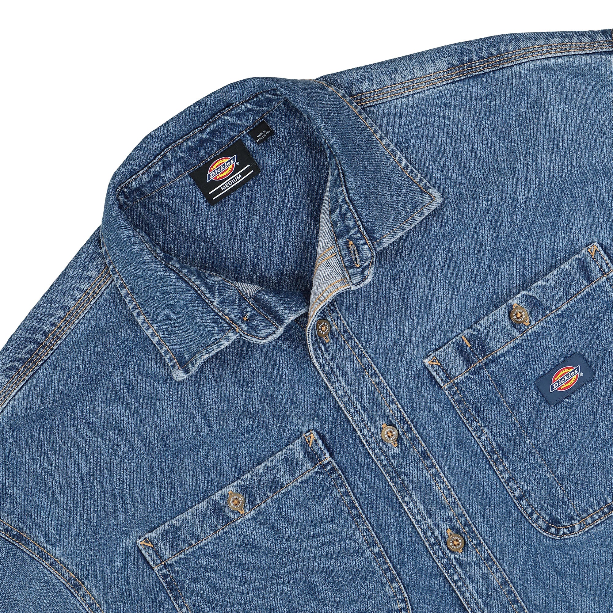 Dickies Houston Shirt Classic Blue Shirts Close-up | Overkill