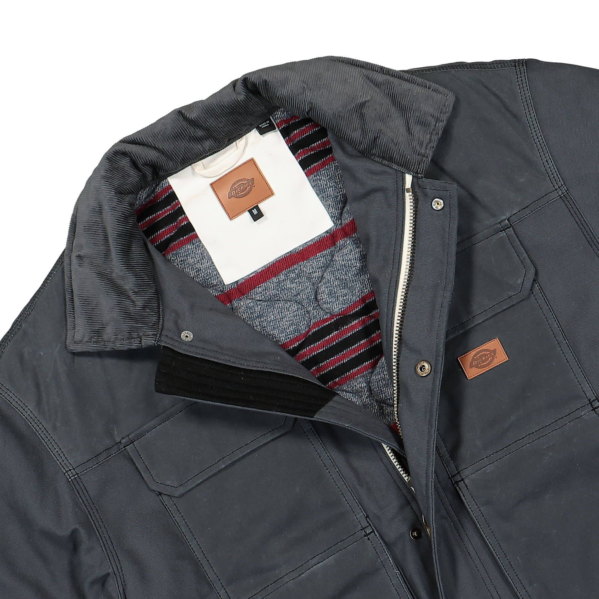 Dickies Lucas Waxed PKT Jacket Charcoal Grey Jackets Close-up | Overkill