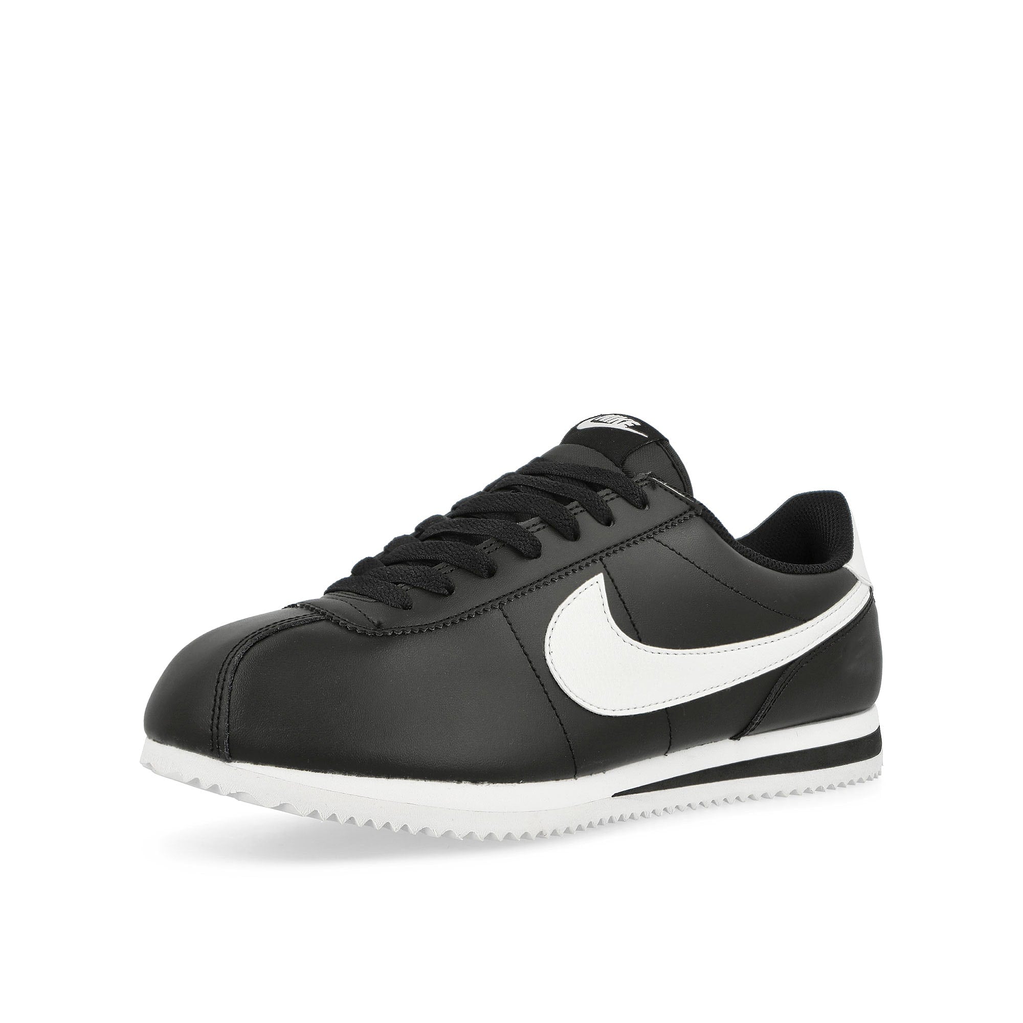 Nike Cortez Black / White Low Top Sneakers  Close Up | Overkill