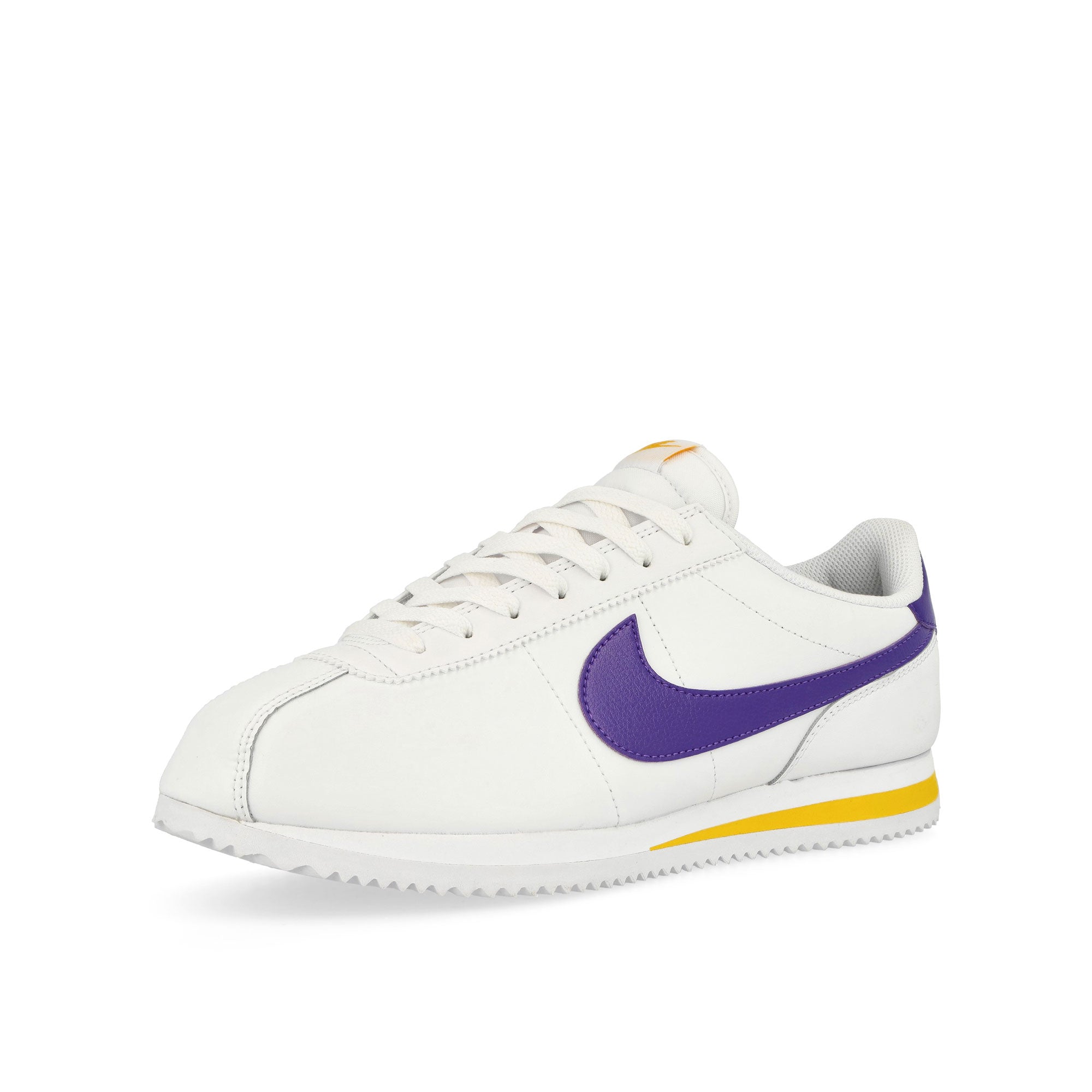 Nike Cortez White / Varsity Purple - Varsity Maize Low Top Sneakers  Close Up | Overkill