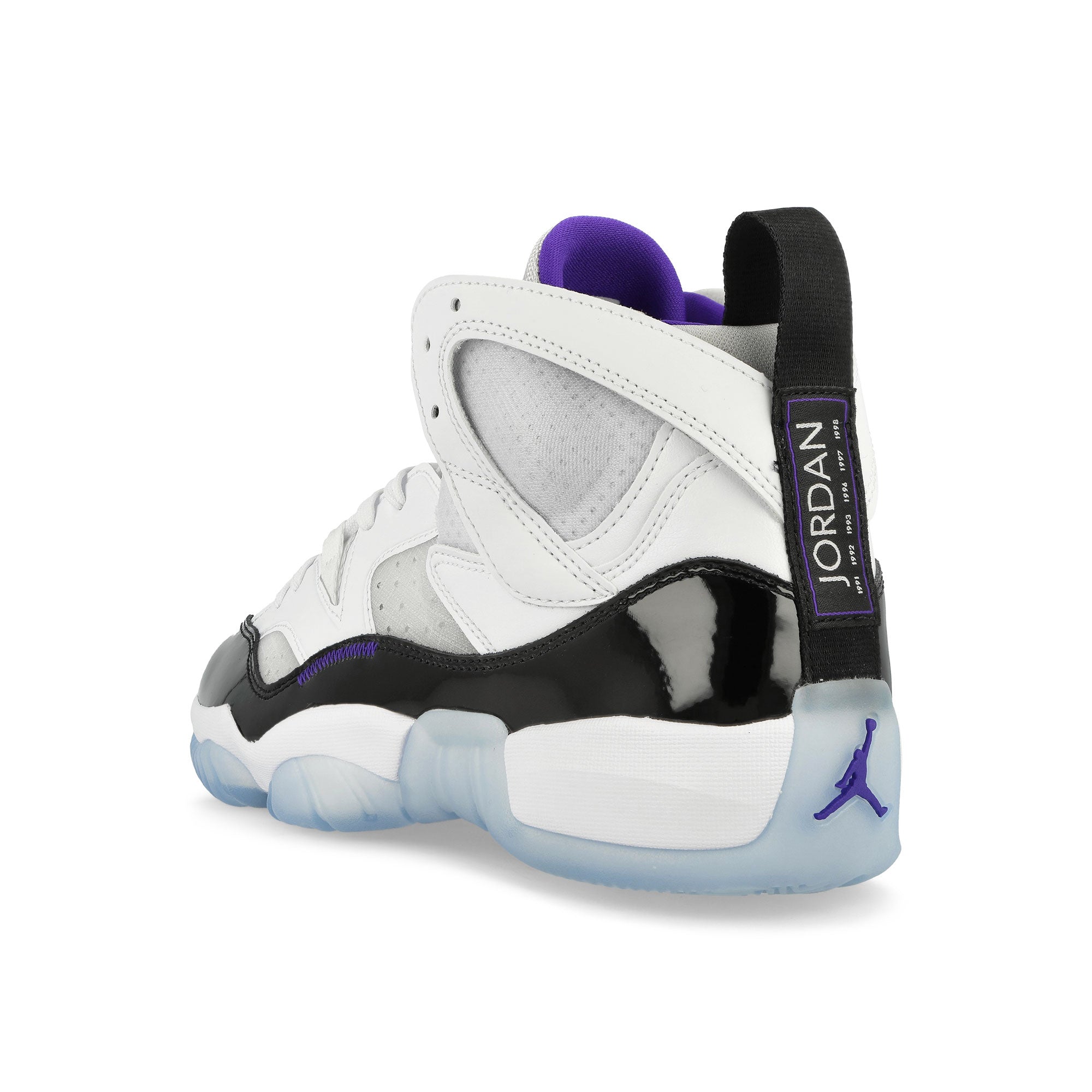 Jordan Jumpman Two Trey White / Dark Concord - Black High Top Sneakers  Material | Overkill
