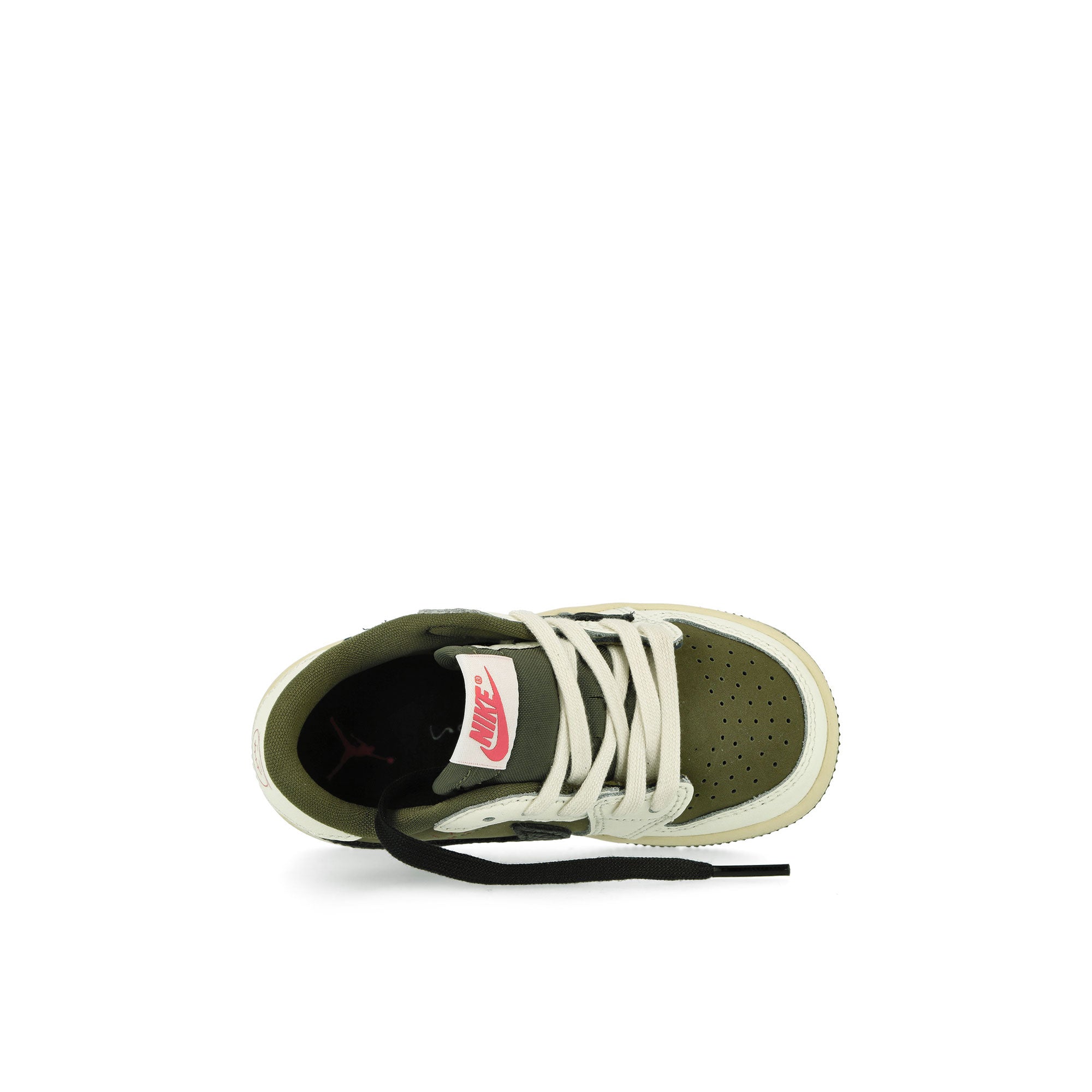 Jordan 1 Low OG SP TD Medium Olive / Black - Sail - Muslin Low Top Sneakers  Detailfoto | Overkill