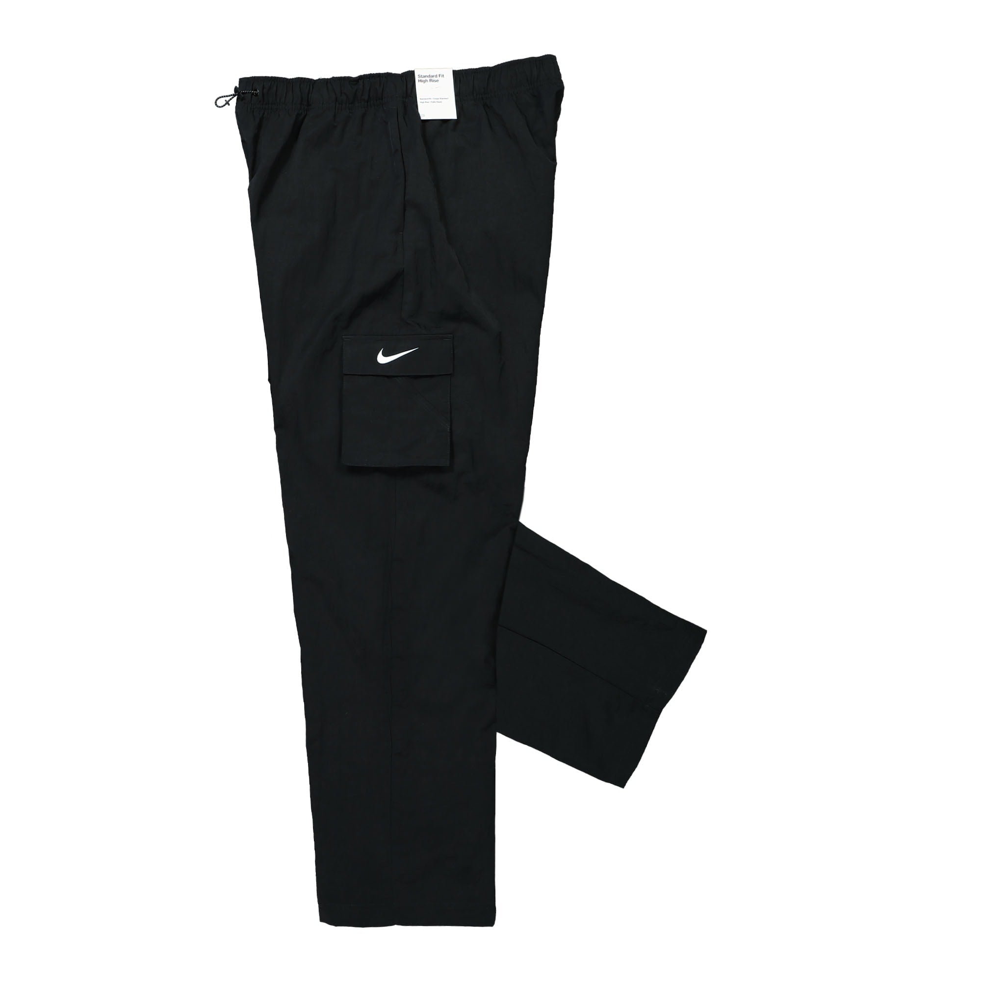 Nike W NSW Essential Woven HR Cargo Pant Black / White Cargo Pants Close-up | Overkill