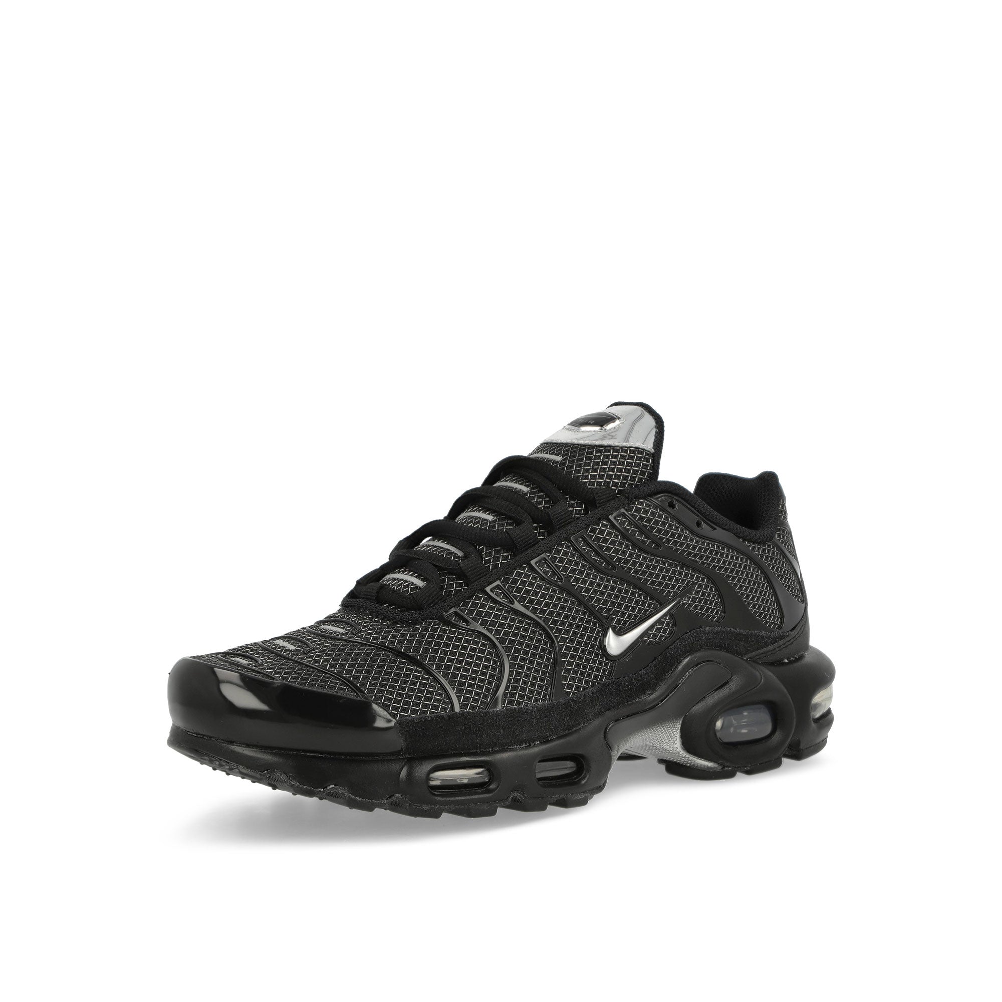 Nike Wmns Air Max Plus Black / Metallic Silver - Turquoise Blue Low Top Sneakers  Close Up | Overkill