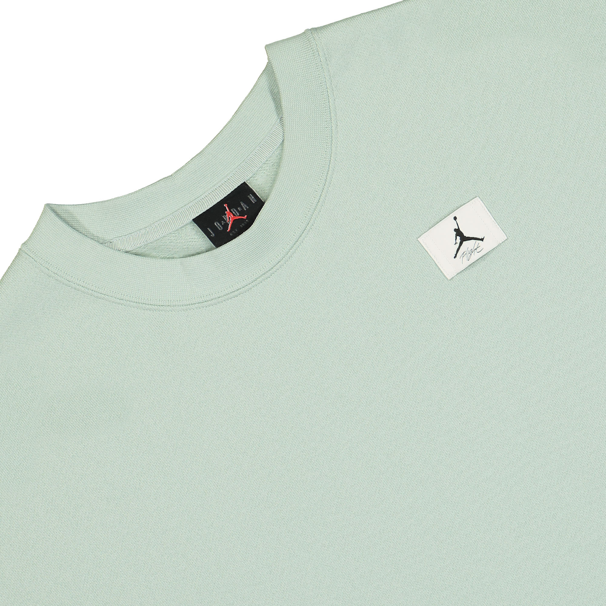 Jordan W Flight Fleece Crew Sweater Green Sweatshirts Close-up | Overkill