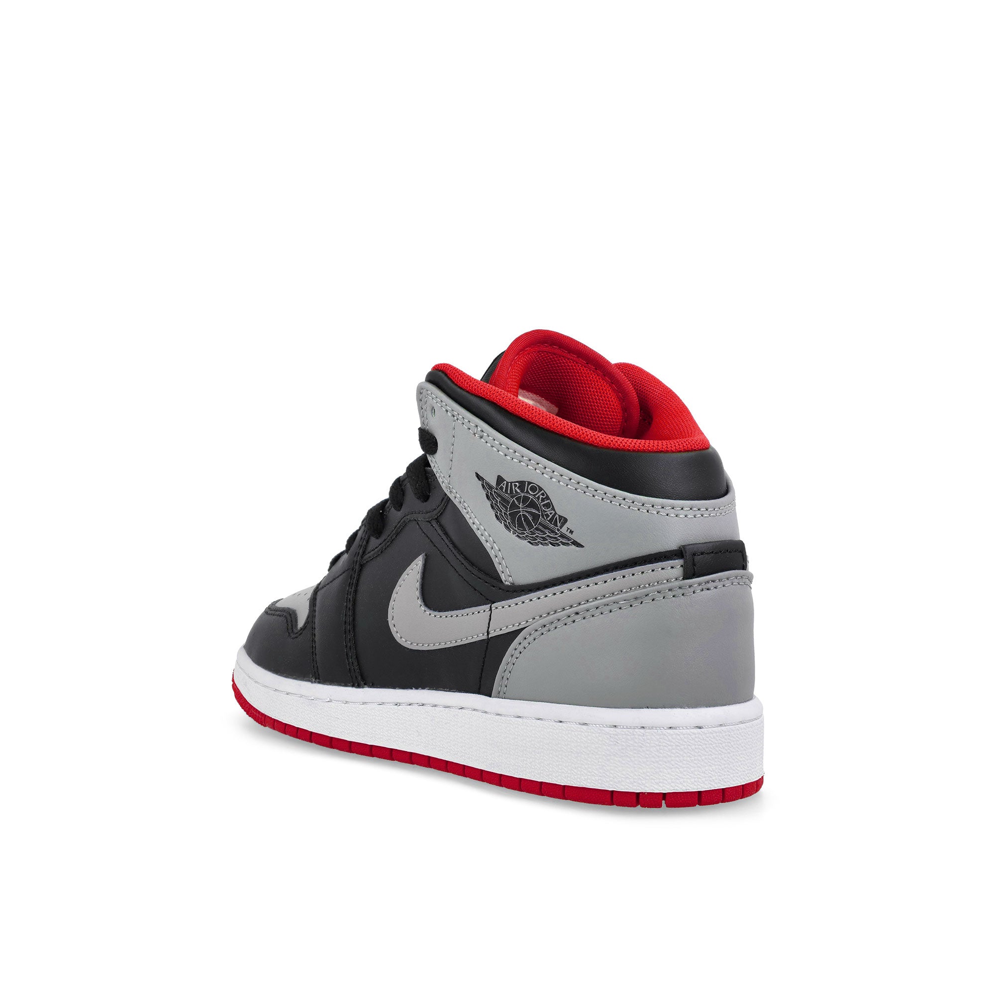Jordan Air Jordan 1 Mid GS Black-Cement Grey - Fire Red - White Mid Top Sneakers  Material | Overkill