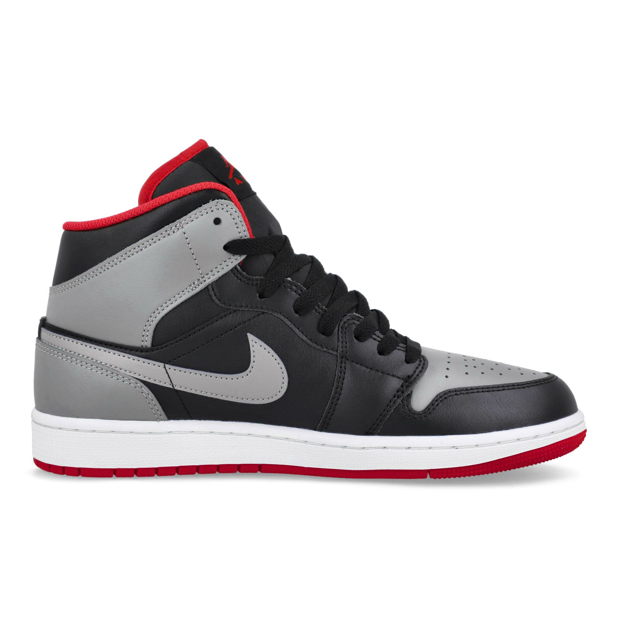 Jordan Air Jordan 1 Mid Black / Cement Grey - Fire Red - White  Mid Top Sneakers  Silhouette | Overkill