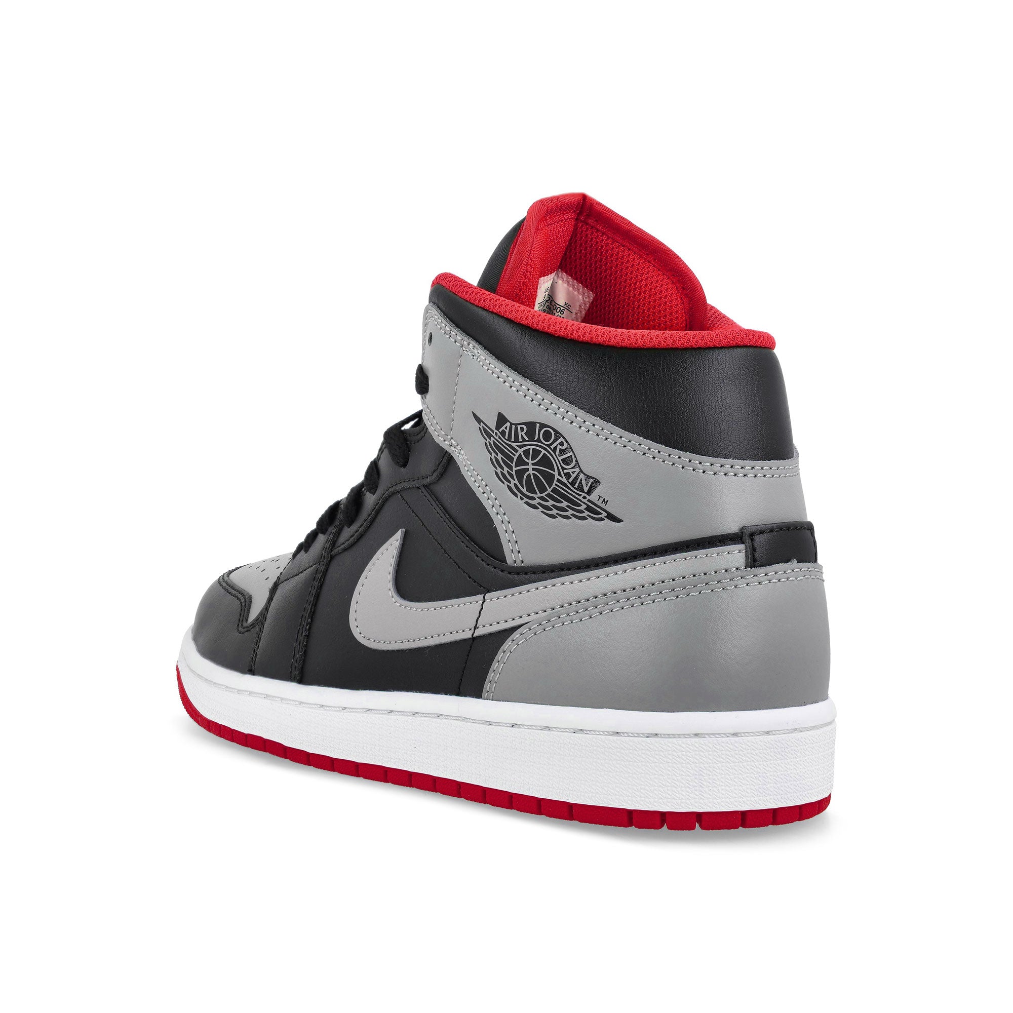 Jordan Air Jordan 1 Mid Black / Cement Grey - Fire Red - White  Mid Top Sneakers  Material | Overkill