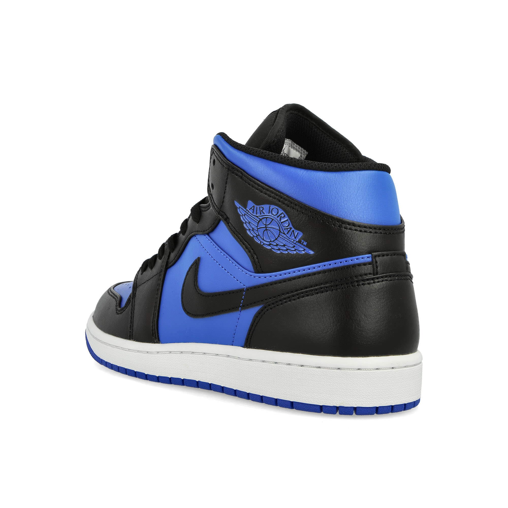 Jordan Air Jordan 1 Mid Mid Black / Royal Blue – Black - White  Mid Top Sneakers  Material | Overkill