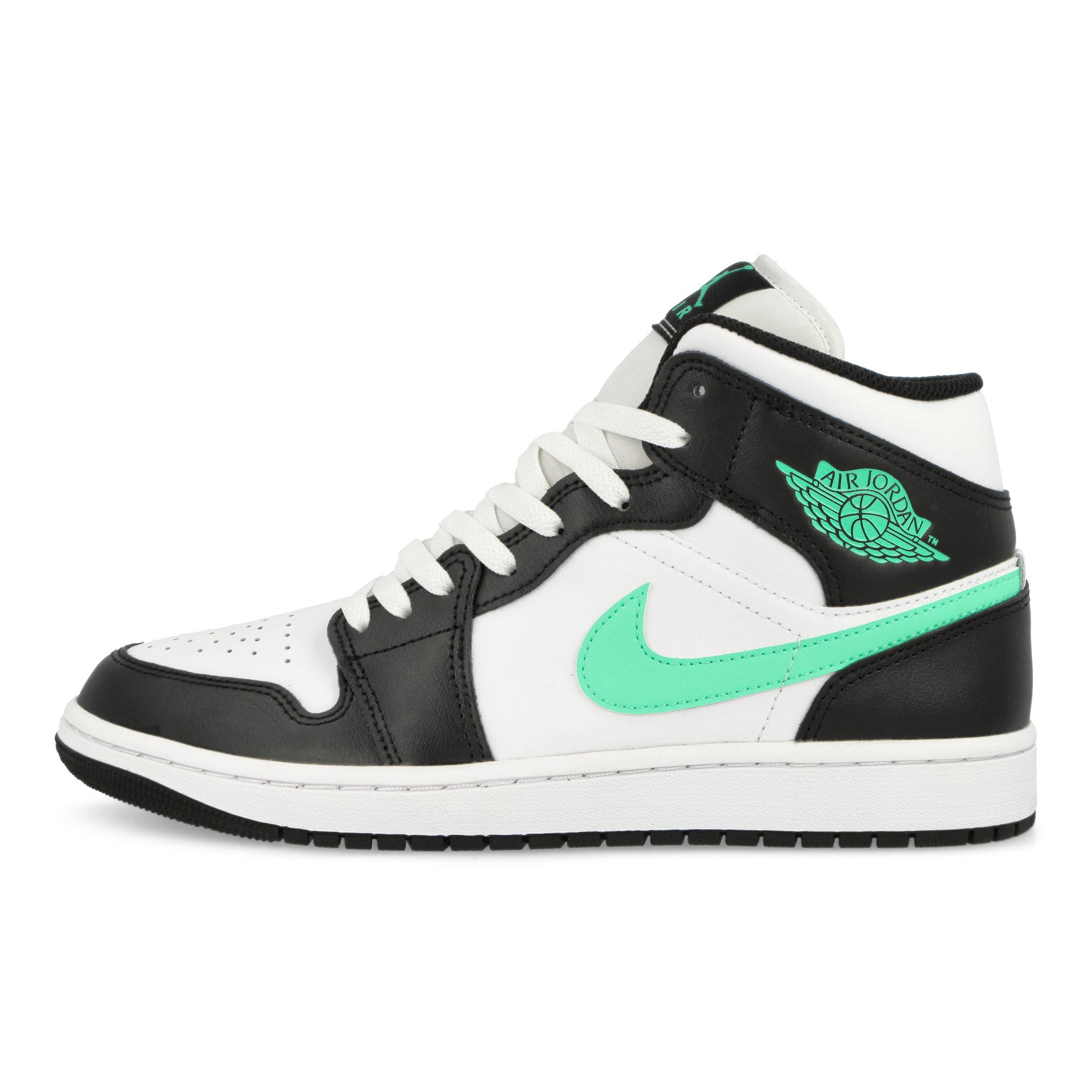 Jordan Air Jordan 1 Mid White / Green Glow - Black Mid Top Sneakers DQ8426 103 | Overkill