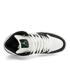 Jordan Air Jordan 1 Mid White / Green Glow - Black Mid Top Sneakers  Detailfoto | Overkill