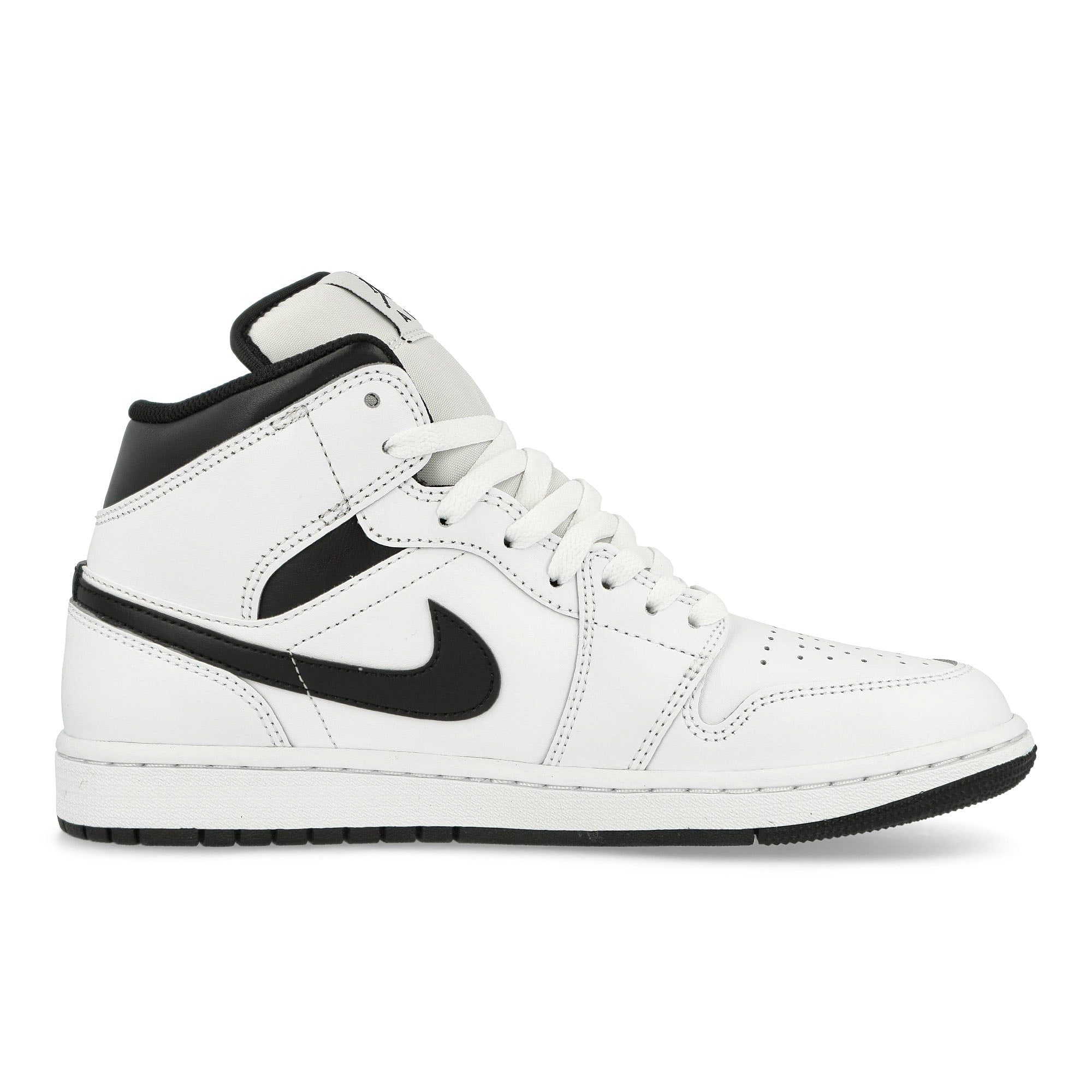 Jordan Air Jordan 1 Mid White / Black - White - Black Mid Top Sneakers  Silhouette | Overkill