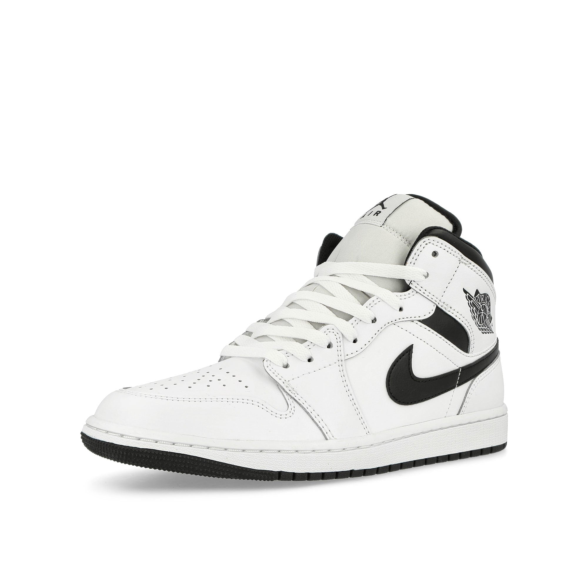 Jordan Air Jordan 1 Mid White / Black - White - Black Mid Top Sneakers  Close Up | Overkill
