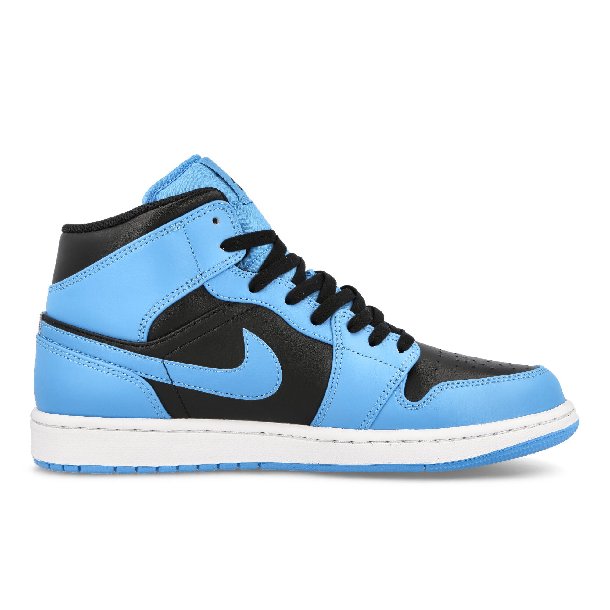 Jordan Air Jordan 1 Mid University Blue / Black - White Mid Top Sneakers  Silhouette | Overkill