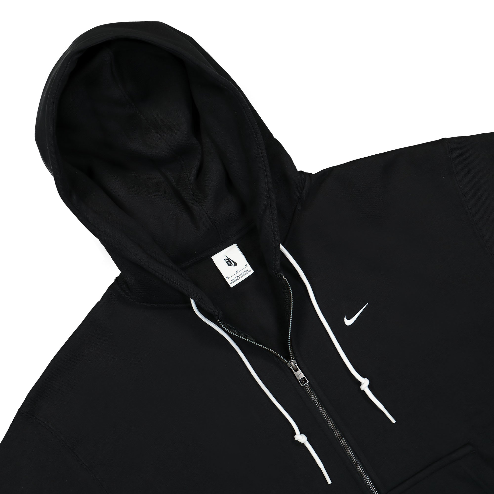 Nike Solo Swoosh Full-Zip Hoodie Black / White Hoodies Close-up | Overkill