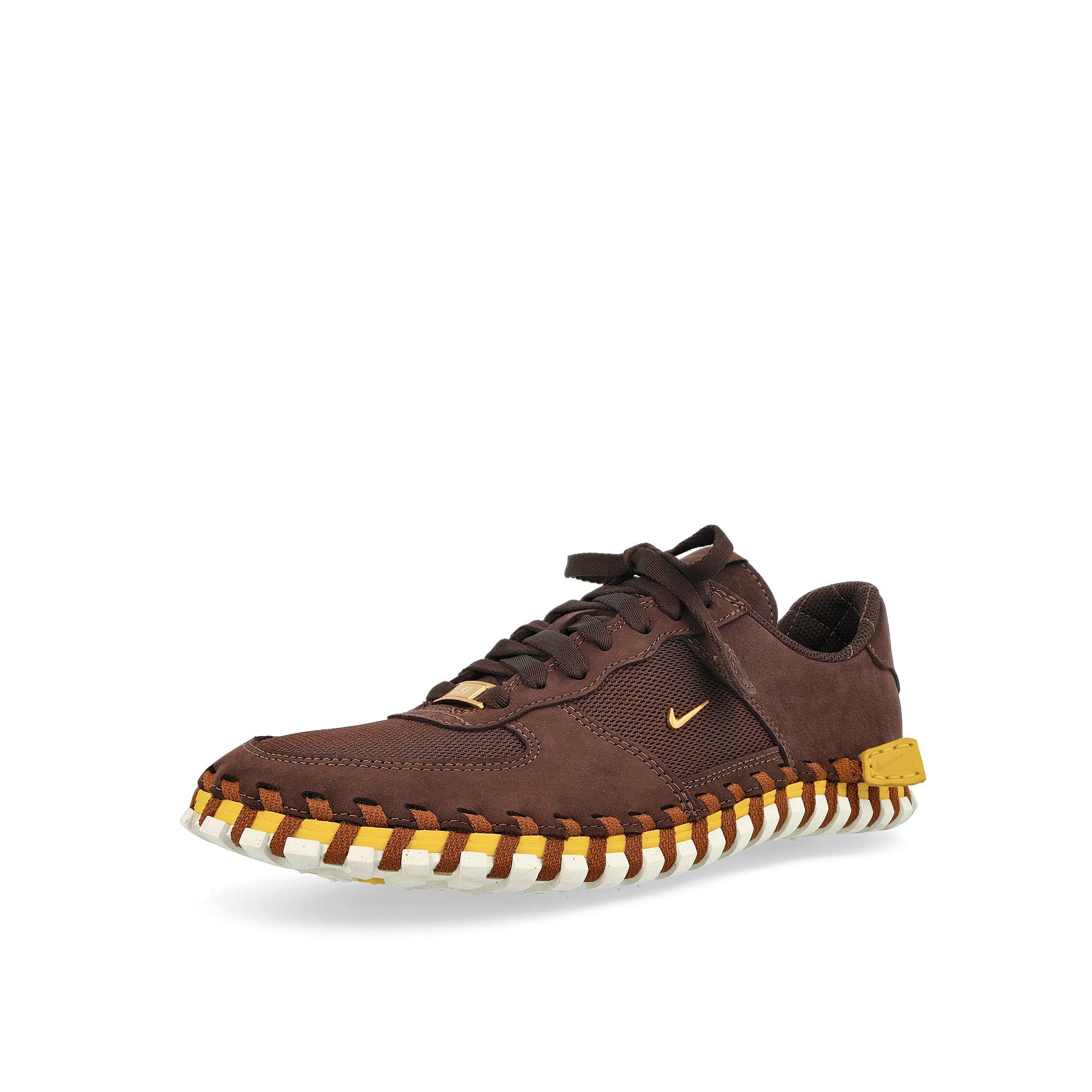 Nike W J Force 1 Low LX SP Earth / Metallic Gold - Blue Lightning Low Top Sneakers  Close Up | Overkill