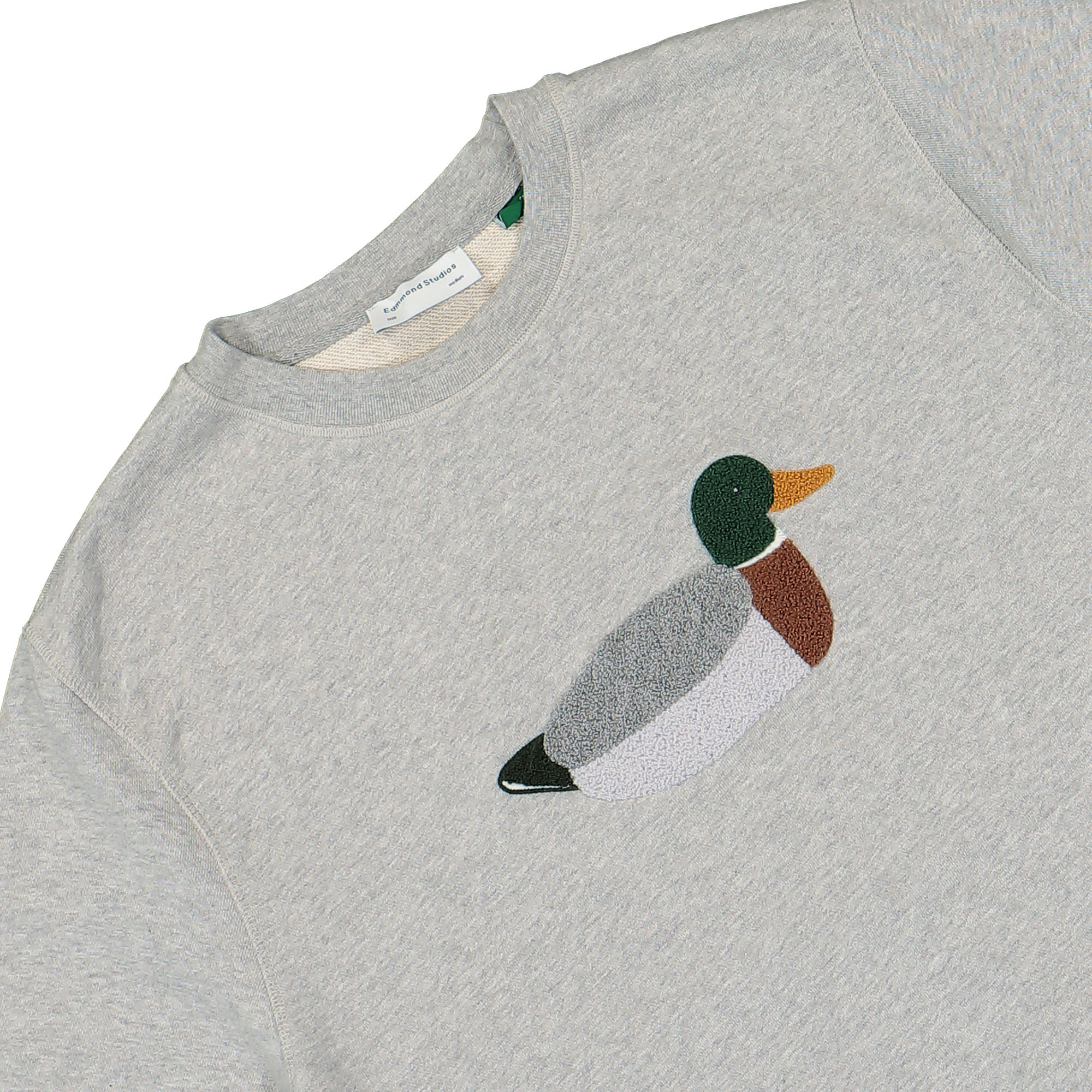 Edmmond Studios Duck Hunt Sweater Plain Grey Melange Sweatshirts Close-up | Overkill
