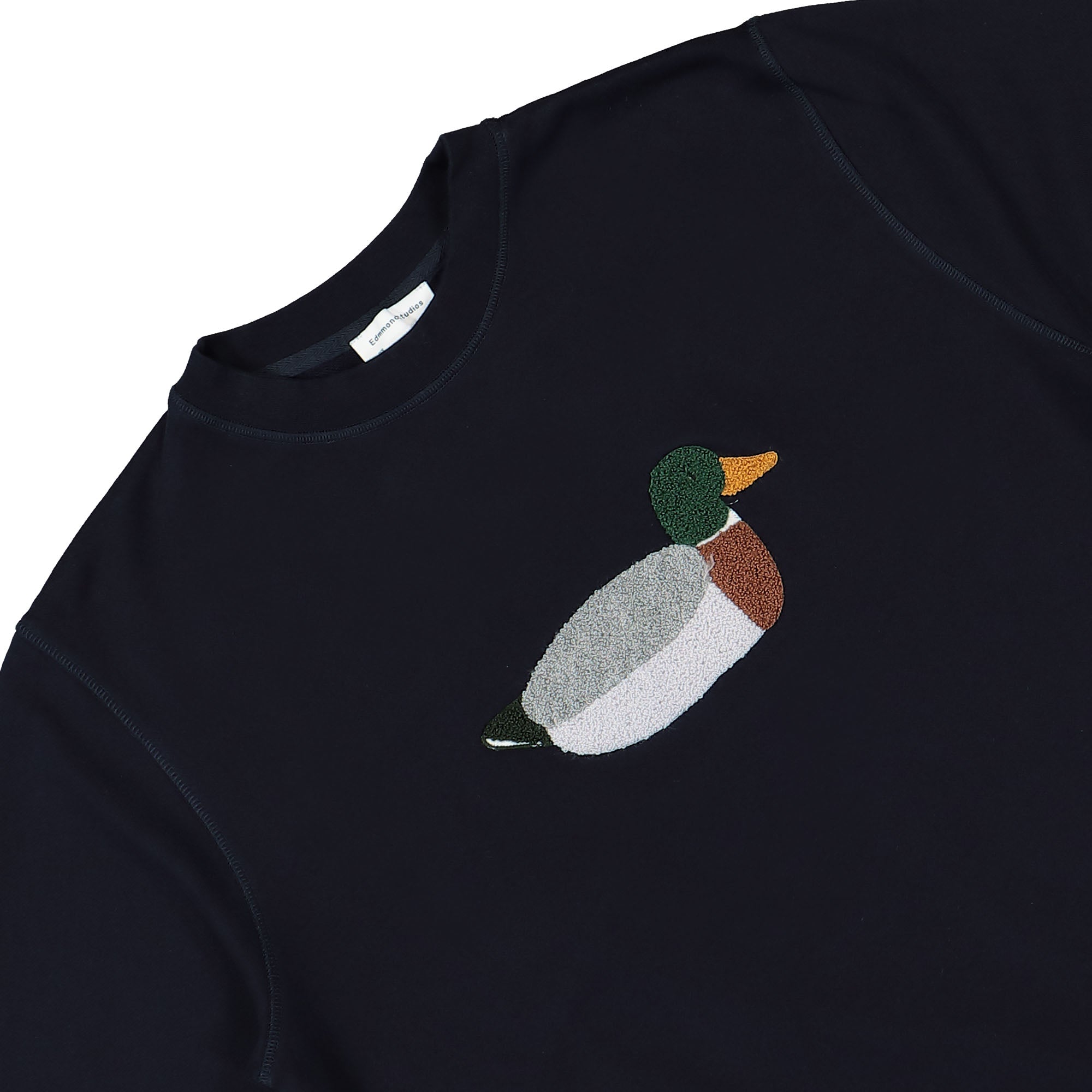 Edmmond Studios Duck Hunt Sweater Plain Navy Sweatshirts Close-up | Overkill