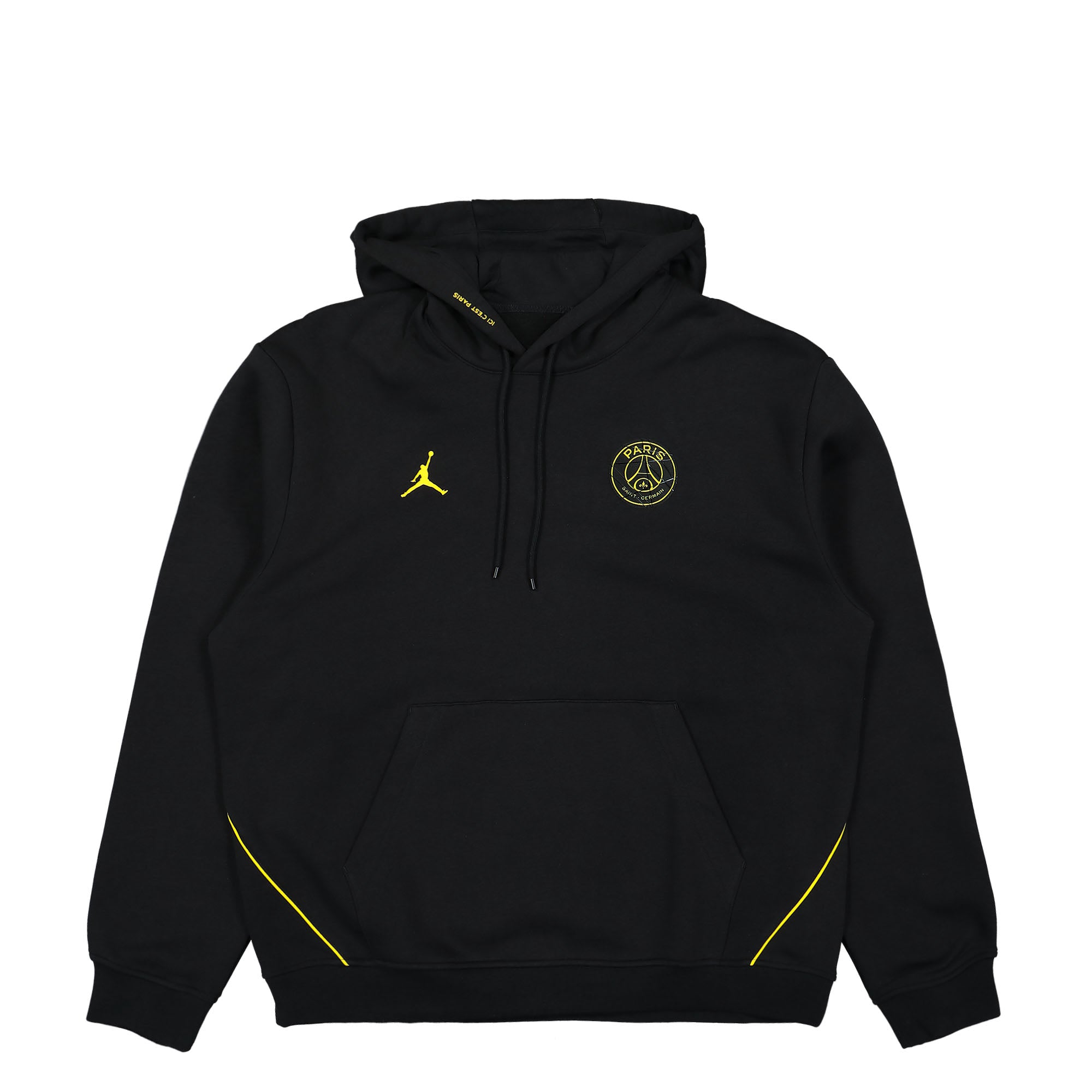 Jordan Fleece Hoodie Black / Tour Yellow Hoodies DV0611 010 | Overkill