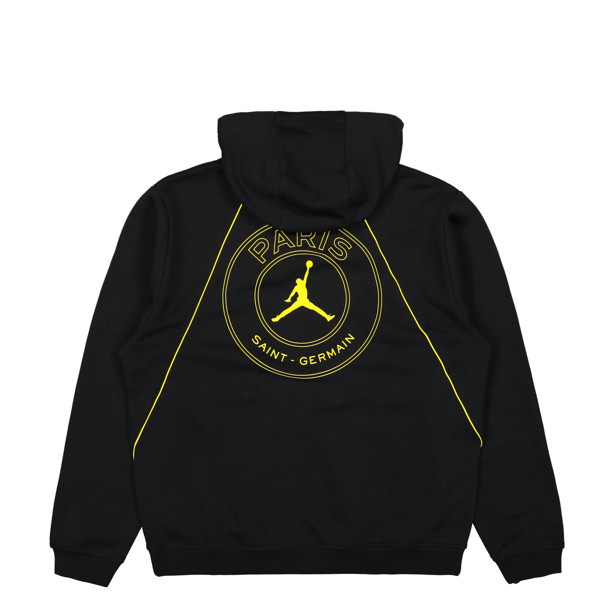 Jordan Fleece Hoodie Black / Tour Yellow Hoodies Close-up | Overkill