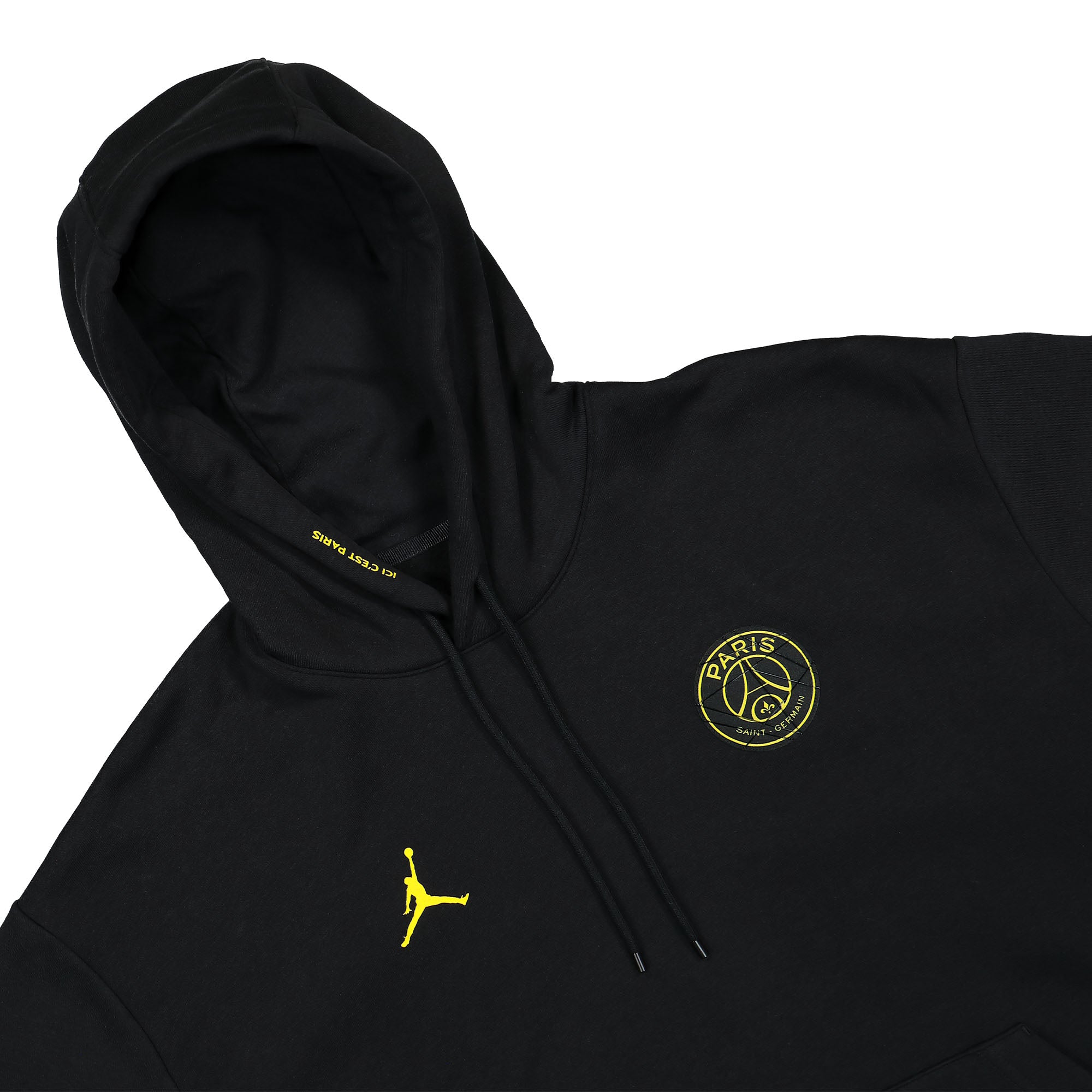 Jordan Fleece Hoodie Black / Tour Yellow Hoodies Material | Overkill