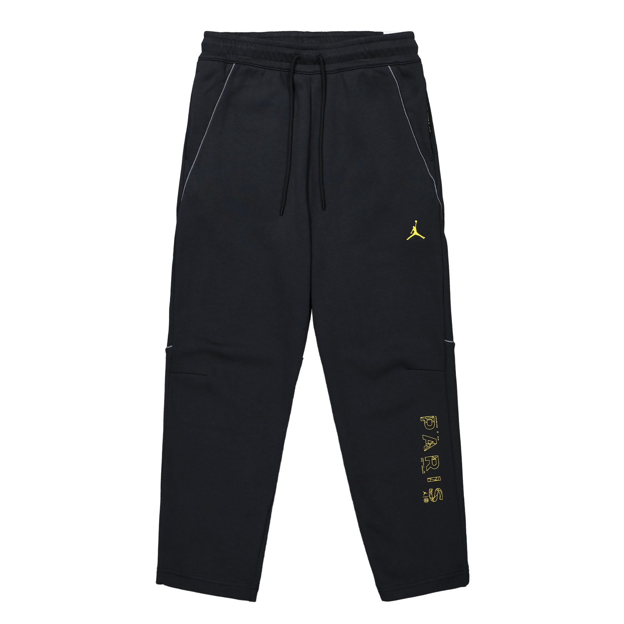 Jordan Paris Saint Germain x Air Jordan Fleece Pants Black / Tour Yellow Casual Pants DV0621 010 | Overkill