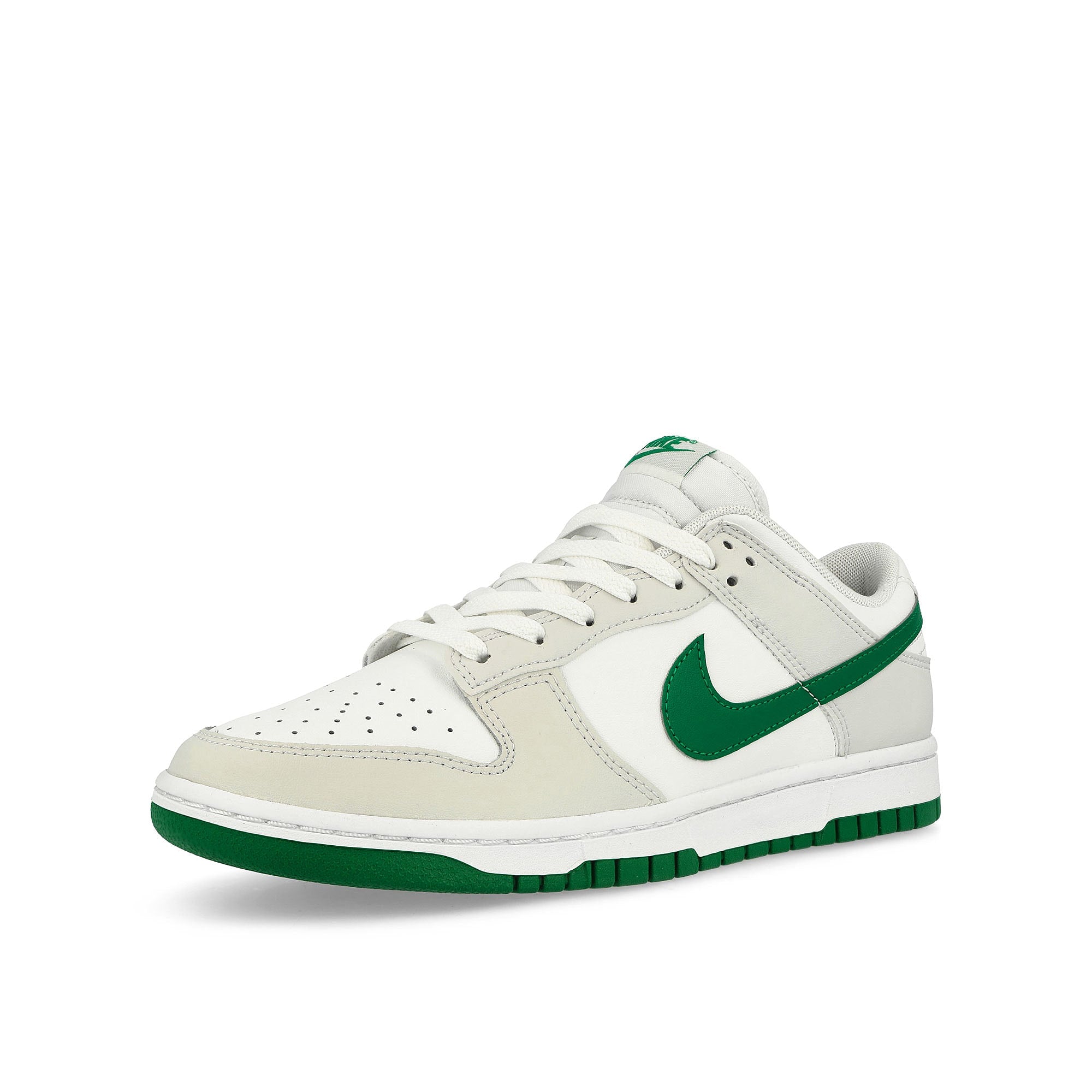 Nike Dunk Low Retro Summit White / Malachite - Platinum Tint Low Top Sneakers  Close Up | Overkill