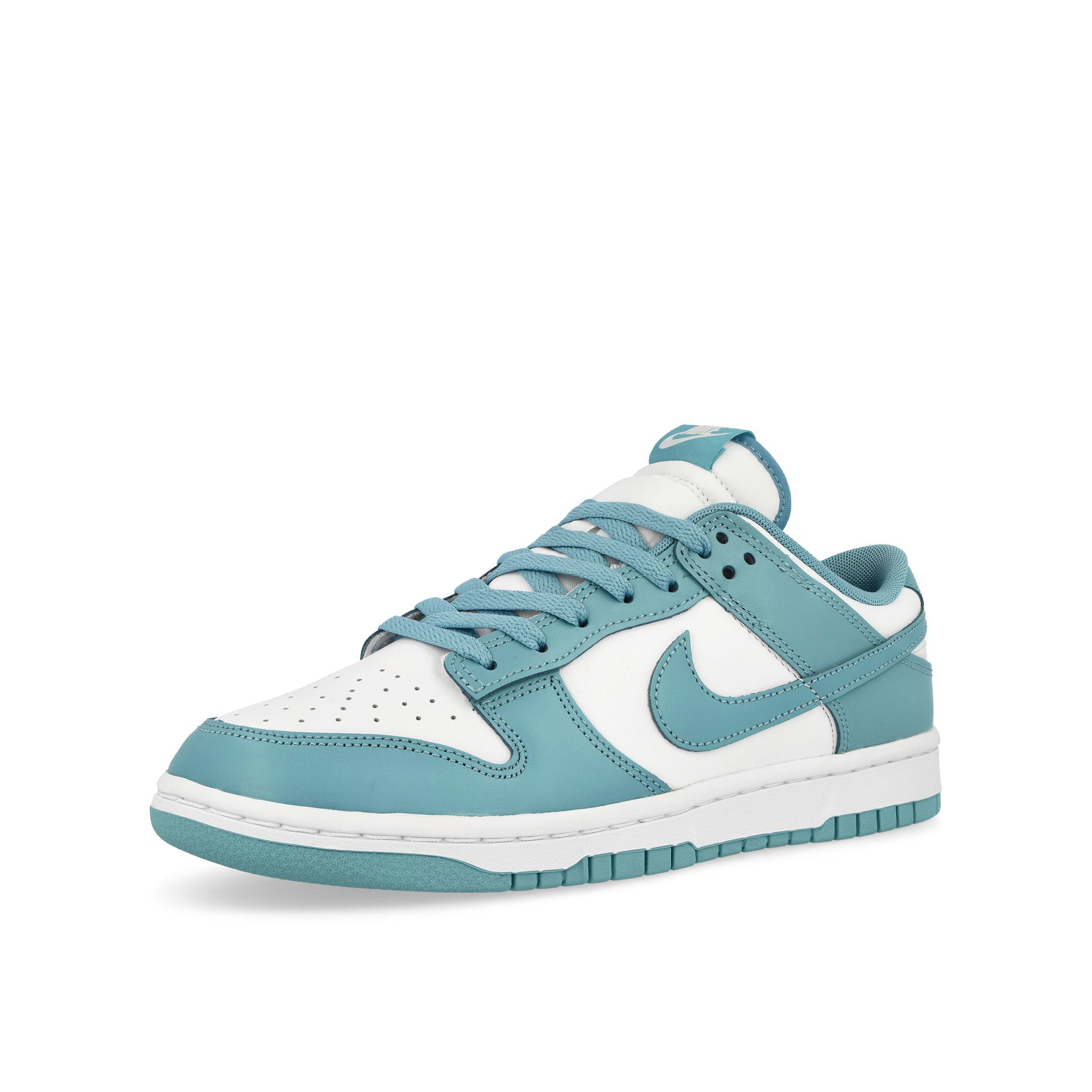 Nike Dunk Low Retro White / Denim Turquoise Low Top Sneakers  Close Up | Overkill