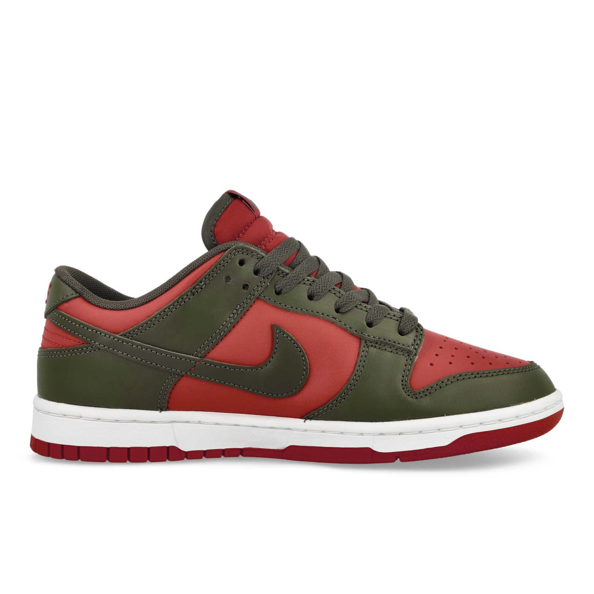 Nike Dunk Low Retro Mystic Red / Cargo Khaki - Mystic Red - White Low Top Sneakers  Silhouette | Overkill