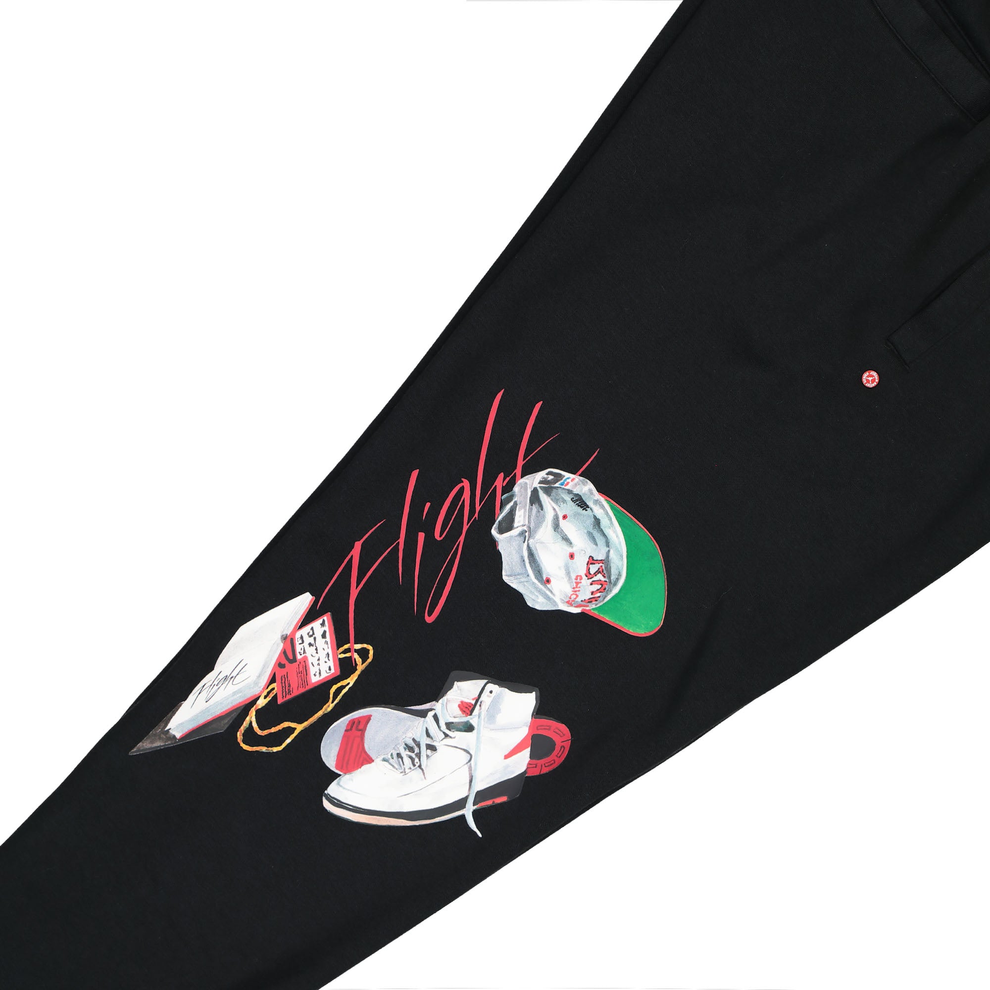 Jordan Air Jordan Fleece Pant Black / Sail / University Red Sweat & Track Pants Detail view 2 | Overkill