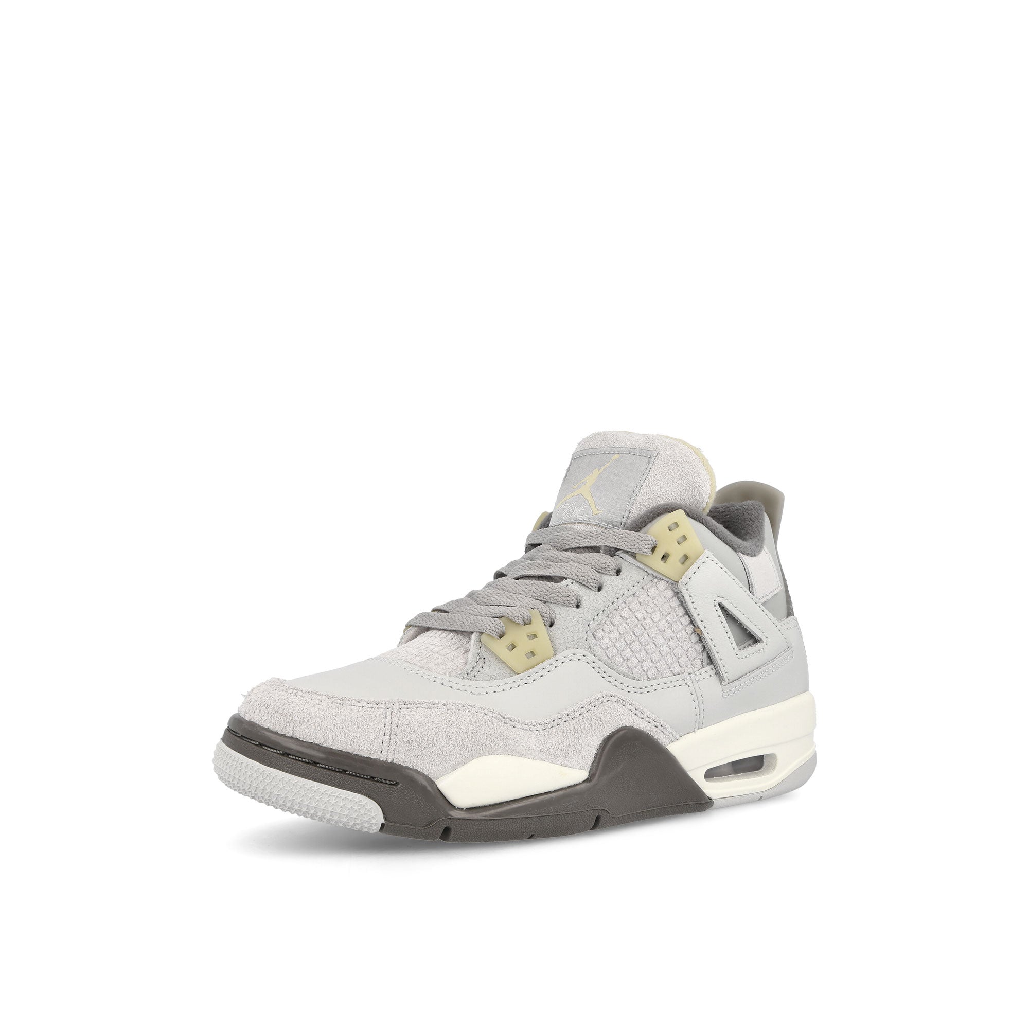 Jordan Air Jordan 4 Retro SE GS Photon Dust / Pale Vanilla - Off White Low Top Sneakers  Close Up | Overkill