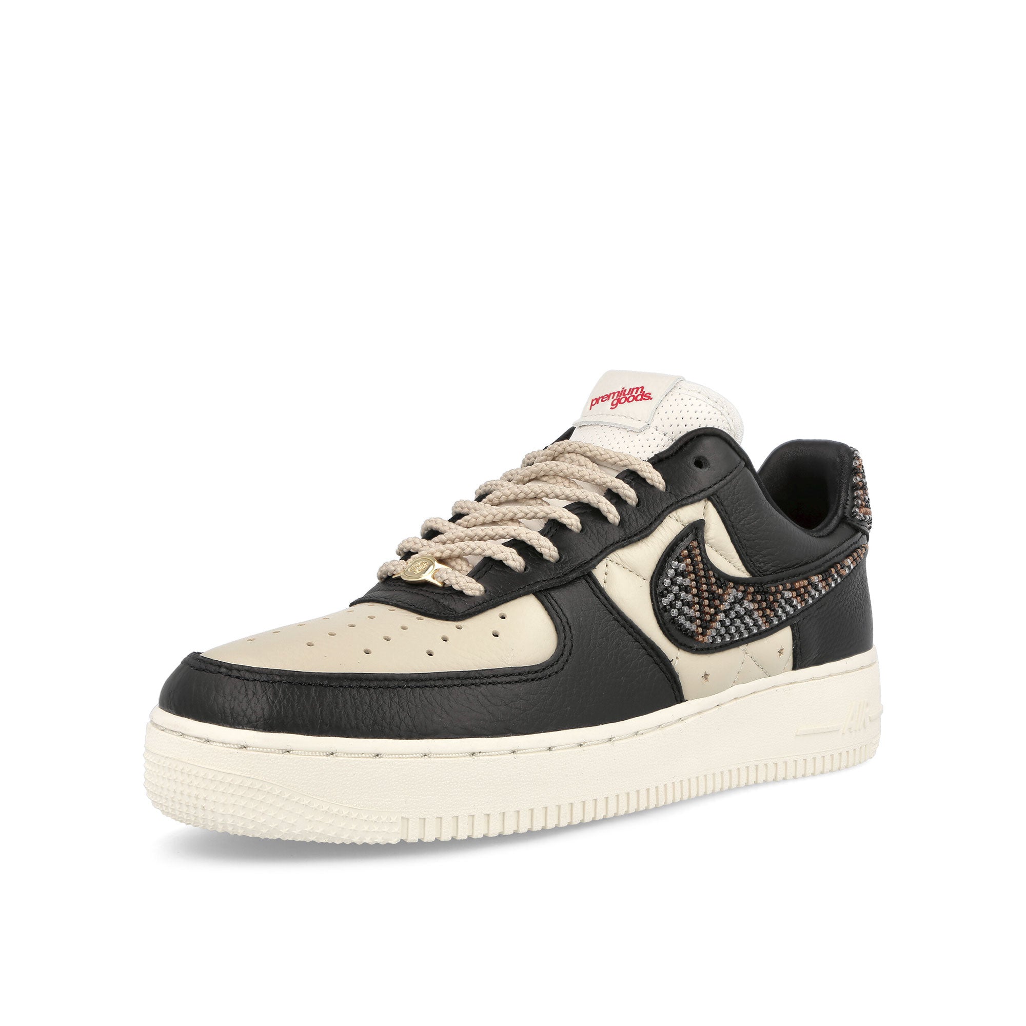 Nike Premium Goods x Nike Air Force 1 Low Black-Multi-Color - Sand - Sail Sneakers  Close Up | Overkill